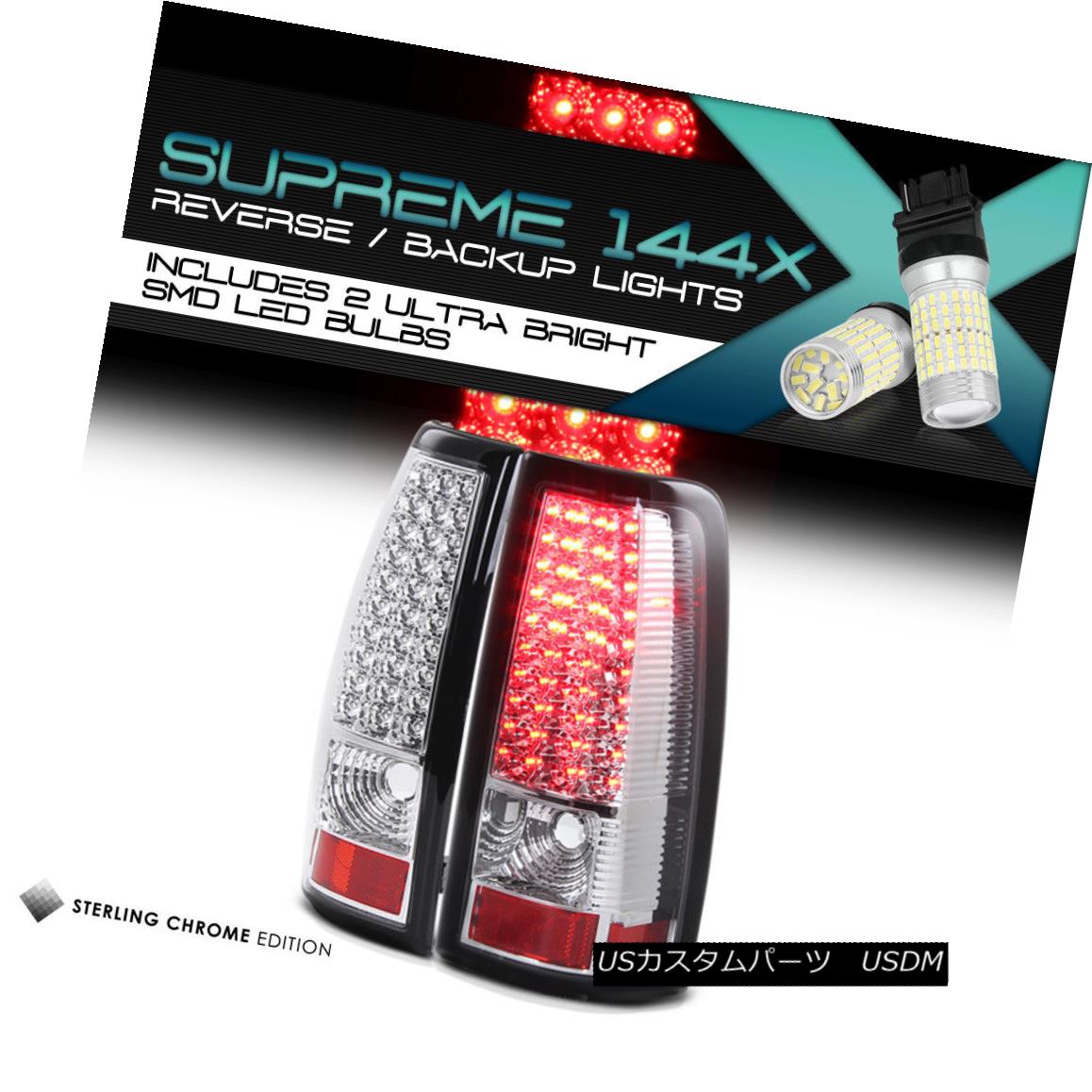 テールライト !FULL SMD BACKUP! L+R LED Glossy CHROME Taillamp Brake 1999-2002 Chevy Silverado ！完全なSMDバックアップ！ L + R LED光沢のあるクロームTaillampブレーキ1999-2002 Chevy Silverado 【並行輸入品】