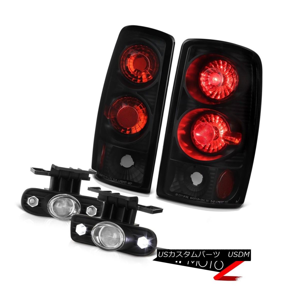 テールライト 2000-2006 Tahoe 4.8L New Pair Black Tail Lights Assembly+Halo Projector Fog Lamp 2000-2006タホ4.8L新しいペアブラックテールライトアセンブリ+ハロープロジェクターフォグランプ 【並行輸入品】