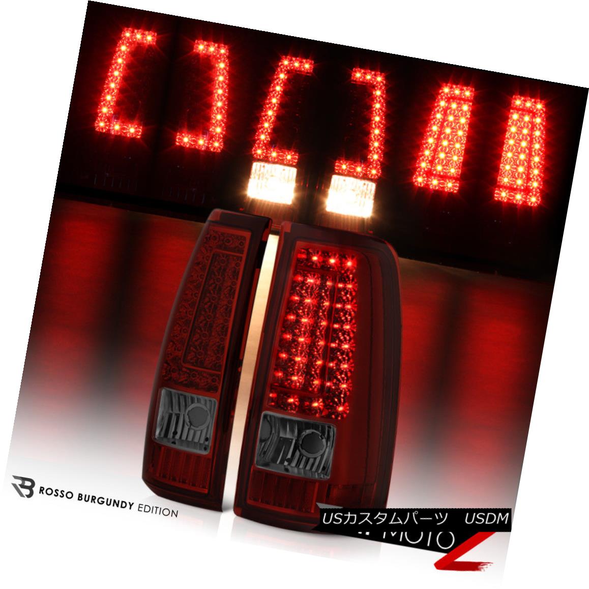 テールライト 99-02 Silverado Red Smoke LED Brake Signal Rear Tail Lights Lamps Assembly Pair 99-02 Silverado赤煙LEDブレーキ信号リアテールライトランプ組立組 【並行輸入品】