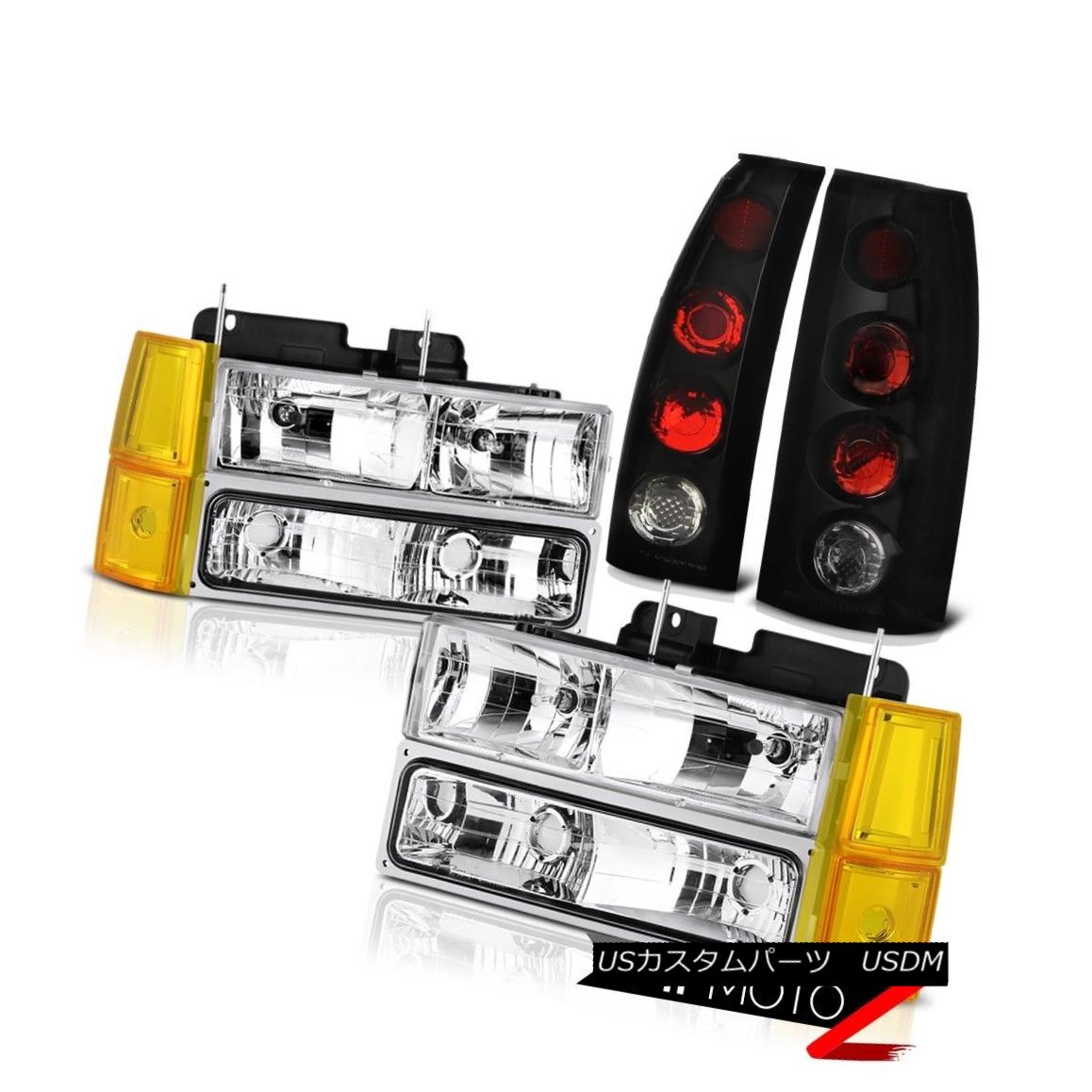 テールライト 1994-1998 GMC C3500 Euro Clear Headlamps Bumper Smoke Tinted Tail Lights Euro 1994-1998 GMC C3500ユーロクリアヘッドランプバンパースモークテールテールライトユーロ 【並行輸入品】