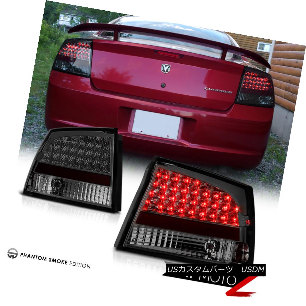 テールライト 2009-10 Dodge Charger SXT/RT/SE/SRT8 Smoke LED Tail Light Brake Lamps Left+Right 2009-10ダッジチャージャーSXT / RT / SE / SRT8スモークLEDテールライトブレーキランプ左+右 【並行輸入品】