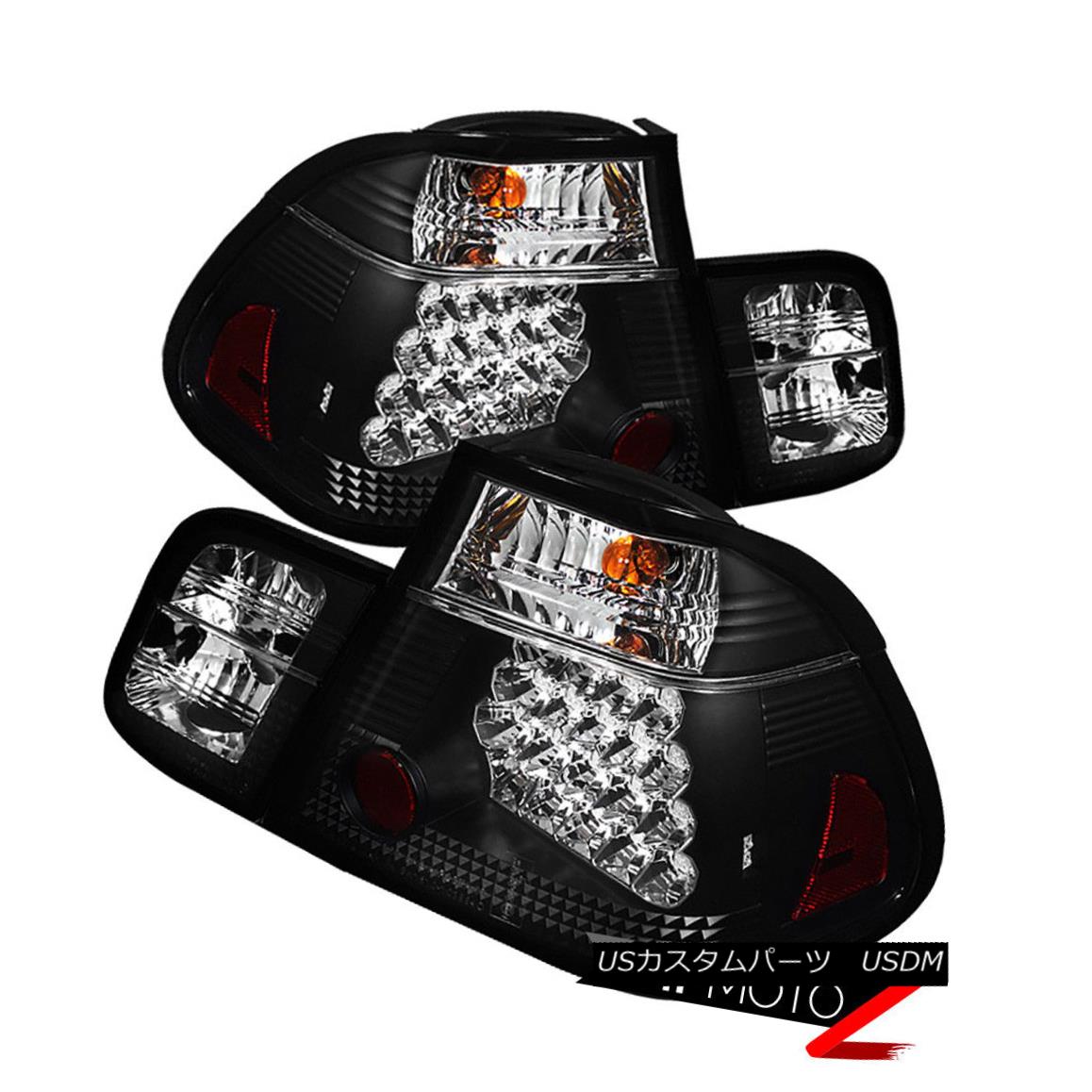 テールライト 02-05 BMW E46 3-Series 4DR Tail Light Black LED Signal Brake Reverse Pair LH RH 02-05 BMW E46 3シリーズ4DRテールライトブラックLED信号ブレーキ逆転LH RH 【並行輸入品】