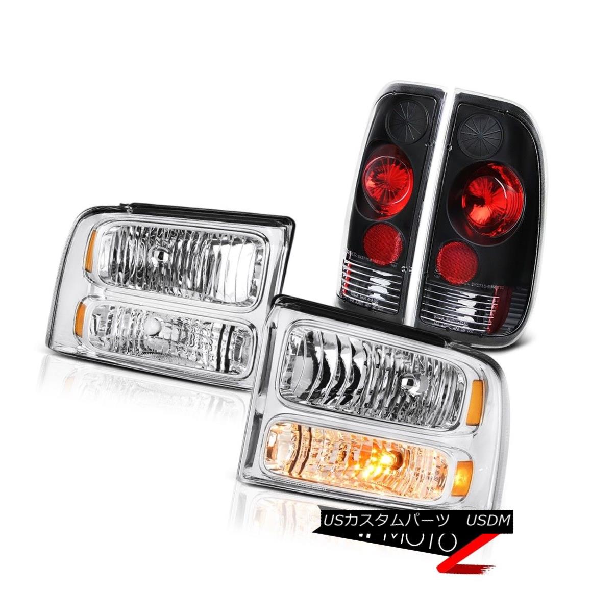 テールライト Crystal Clear Headlamps Rear Black Taillights 2005 2006 2007 Ford F250 F350 SD クリスタルクリアヘッドランプリアブラックテイルライト2005 2006 2007 Ford F250 F350 SD 【並行輸入品】