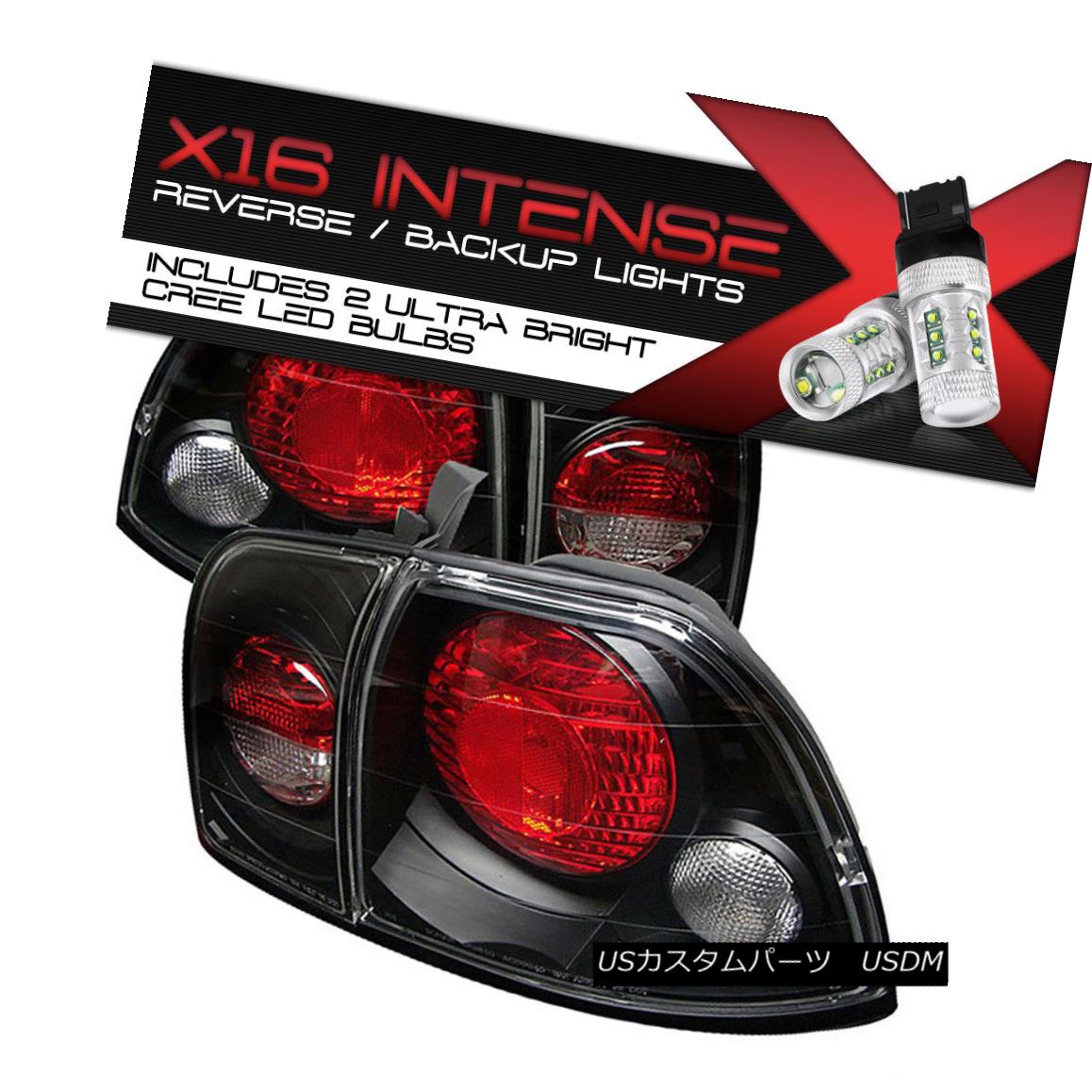 テールライト Cree LED Reverse Honda Accord 96-97 2/4DR JDM Black Tail Lights Assembly F22 Cree LEDリバースホンダアコード96-97 2 / 4DR JDMブラックテールライトアセンブリF22 【並行輸入品】