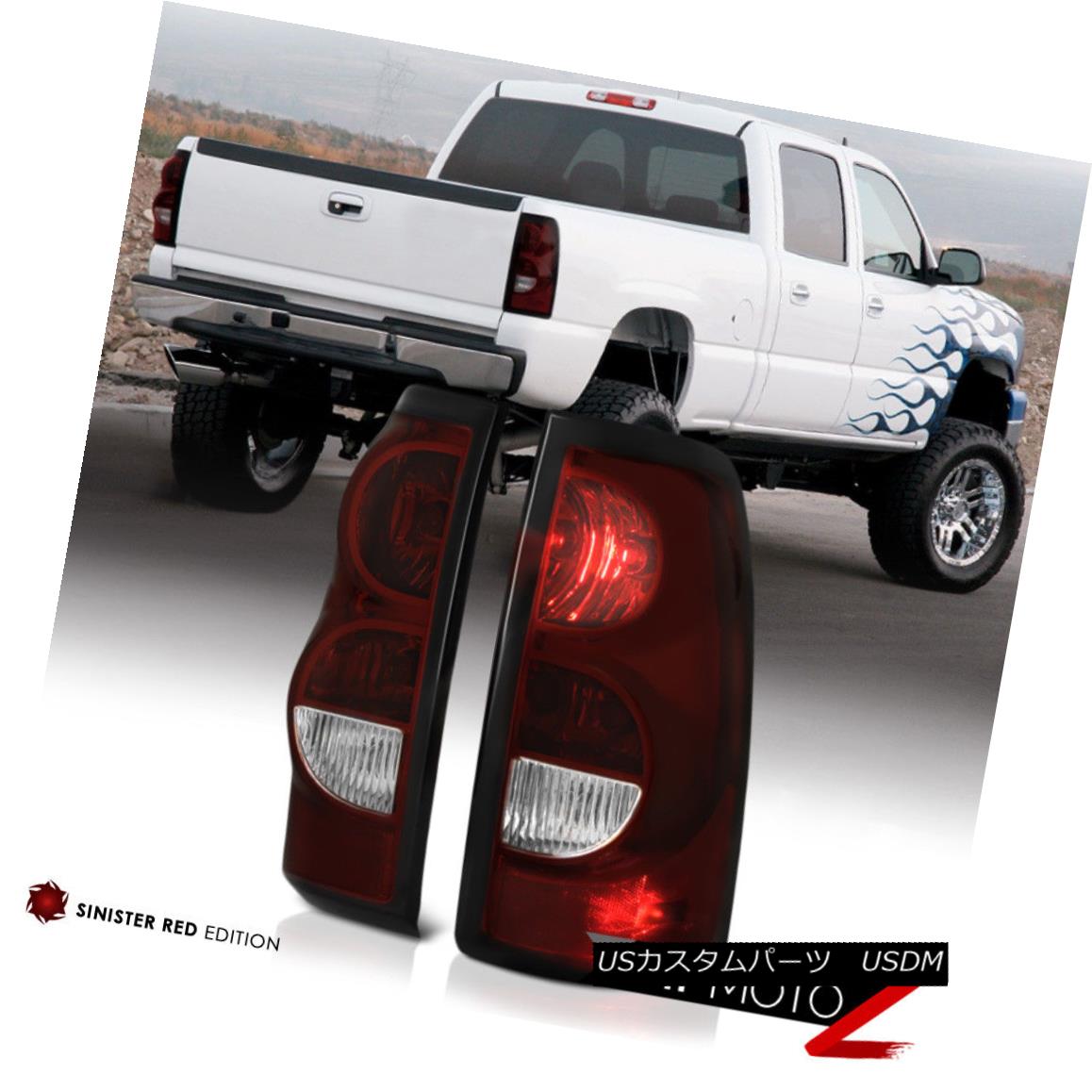 テールライト 2003-2006 Chevy Silverado DARK RED Brake Tail Lights Lamps +Wiring +Bulbs 2003-2006シボレーシルバラードダークレッドブレーキテールライトランプ+配線+電球 【並行輸入品】