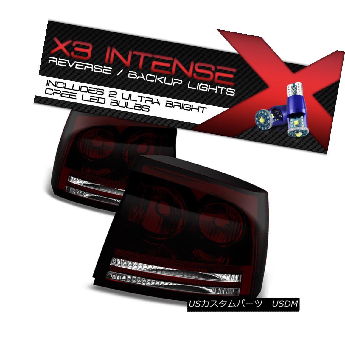 テールライト !CREE LED BACKUP! Dodge Charger 06-08 Smoke Tinted [OE Style] Brake Tail Lights ！クリーLEDのバックアップ！ ダッジチャージャー06-08煙がかかった[OEスタイル]ブレーキテールライト 【並行輸入品】
