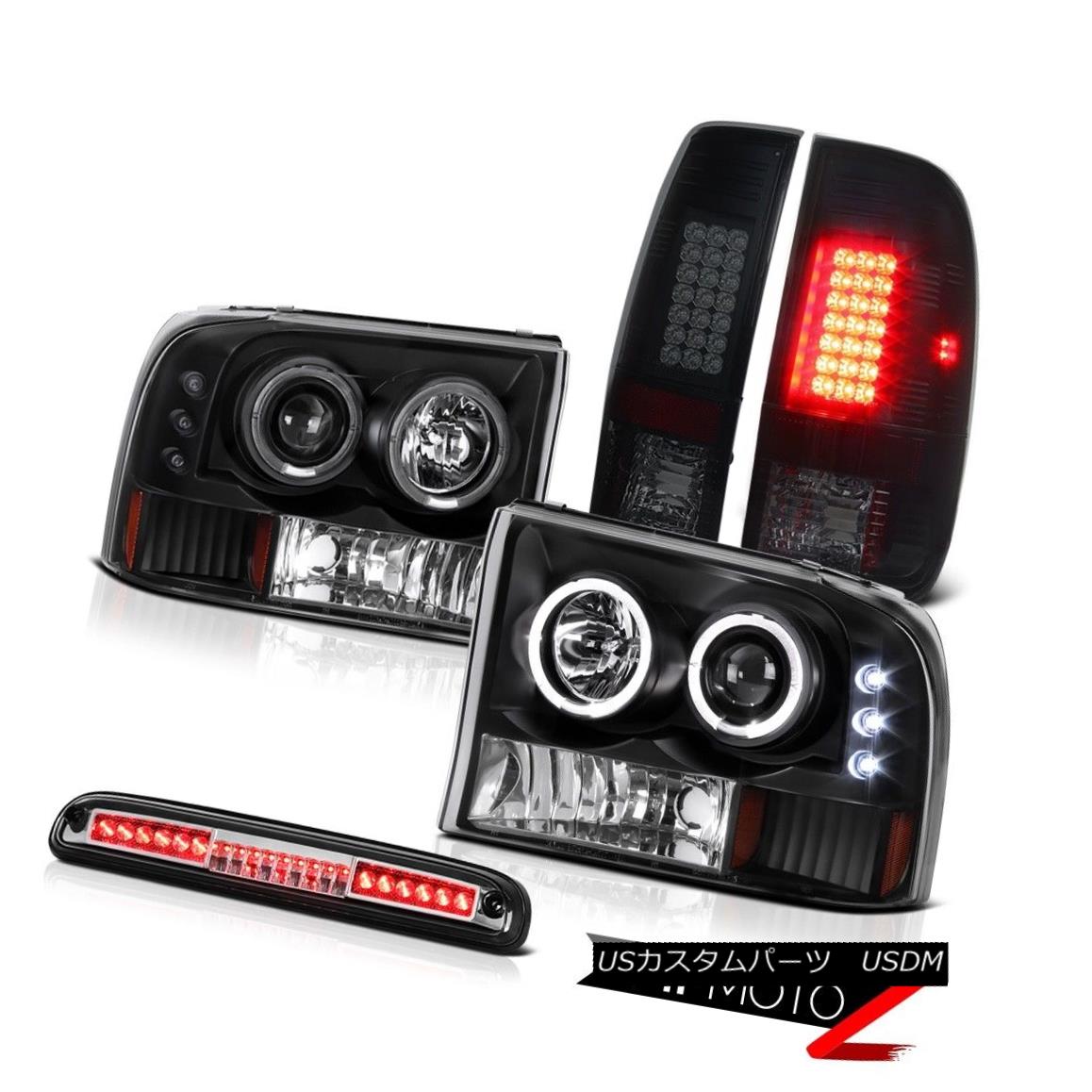 テールライト Projector Black Headlights Smoke LED Brake Tail Lamps Roof Stop Clear 99-04 F350 プロジェクターブラックヘッドライトスモークLEDブレーキテールランプルーフストップクリア99-04 F350 【並行輸入品】