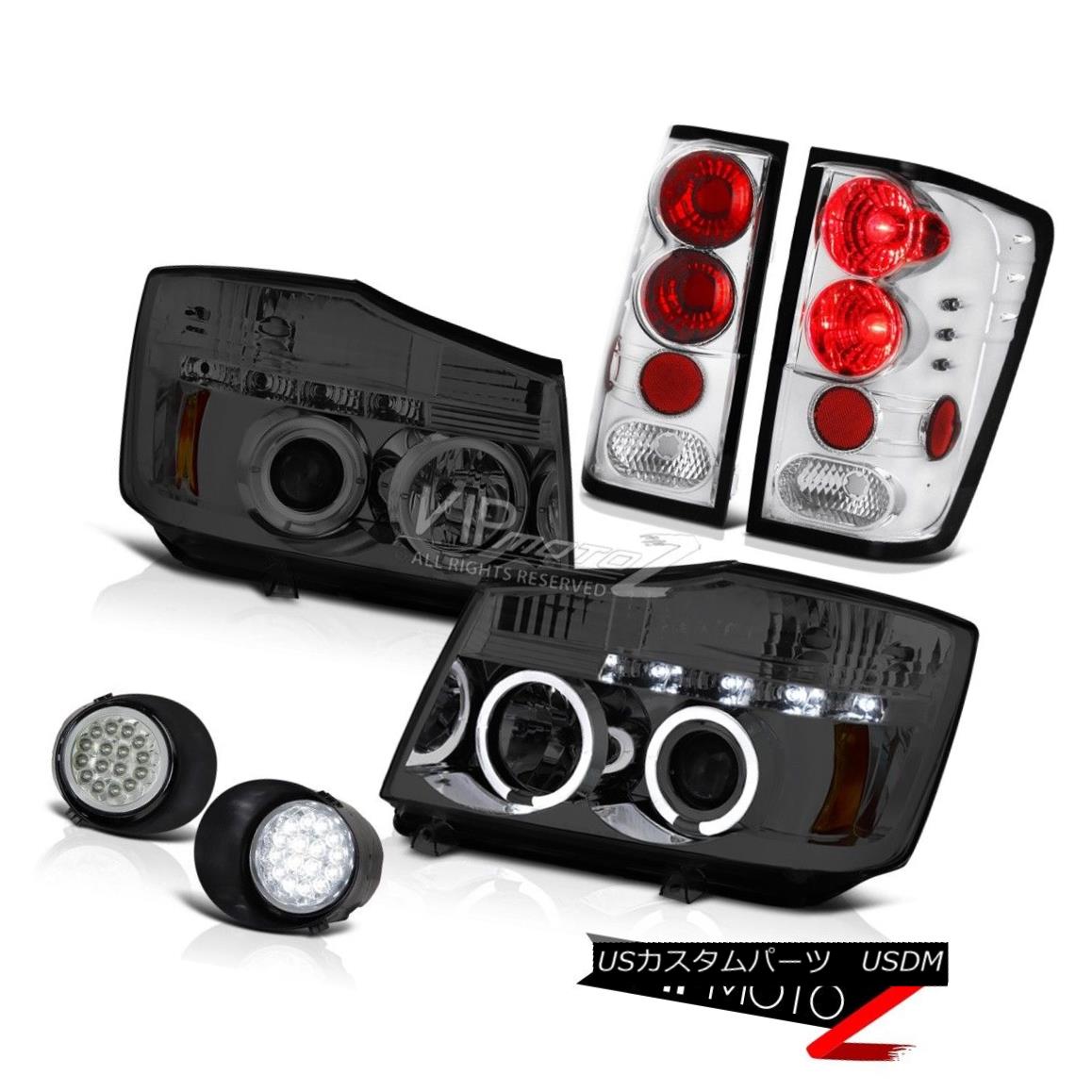 テールライト 04 05 06 For 2004-2015 Titan 4X4 Halo LED Headlamp Chrome Tail Light SMD Fog 04 05 06 2004-2015 Titan 4X4 Halo LEDヘッドライトクロームテールライトSMDフォグ 【並行輸入品】