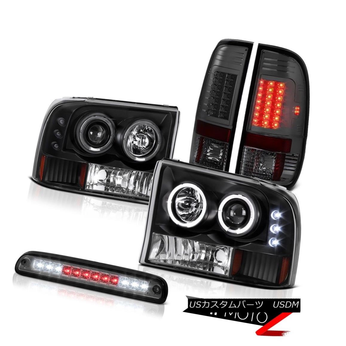 テールライト Dual Halo Headlights Third Brake High Cargo LED Smoke Tail Light 99-04 Ford F350 デュアルHaloヘッドライト第3ブレーキHigh Cargo LED煙テールライト99-04 Ford F350 【並行輸入品】