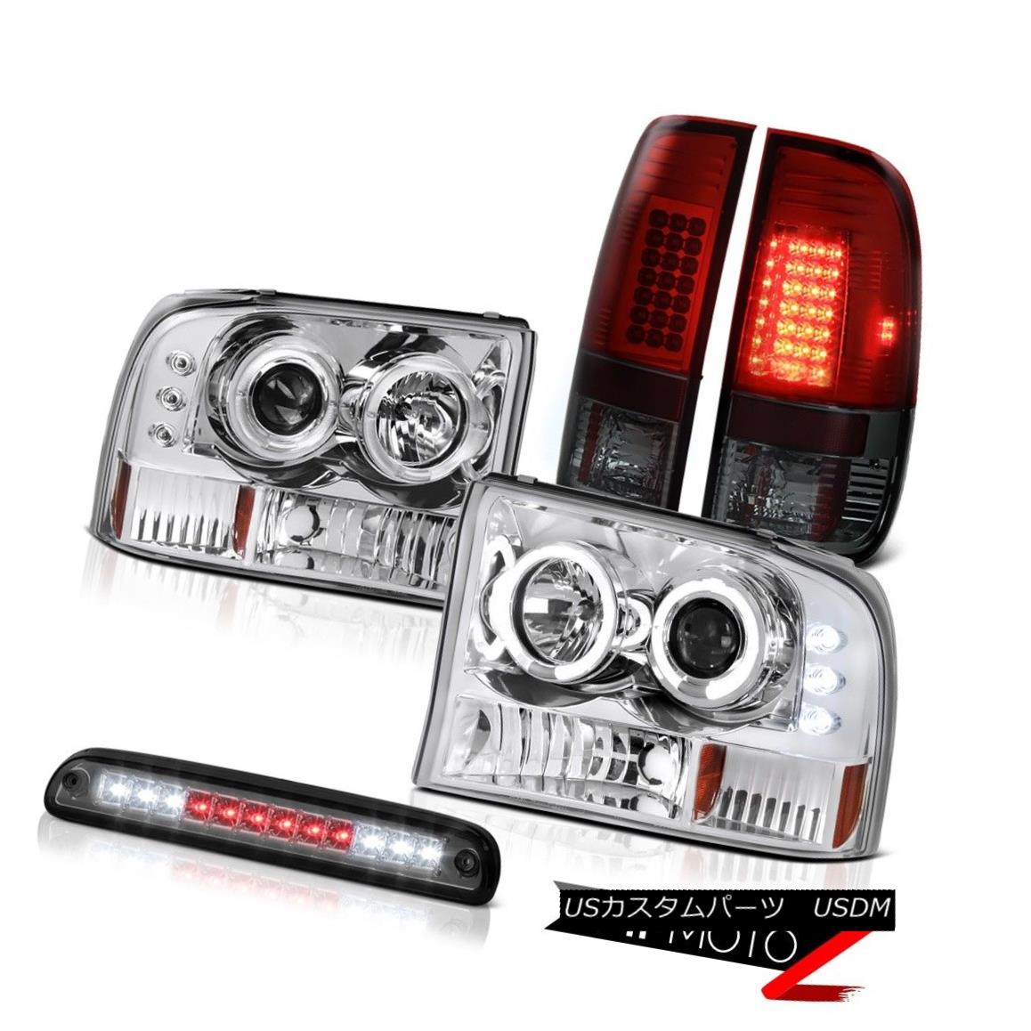 テールライト DRL Halo Headlights High Stop LED Smoke TailLightBurgundy 99-04 Ford F350 SD DRLハローヘッドライトハイストップLEDスモークTailLightBurgu ndy 99-04 Ford F350 SD 【並行輸入品】