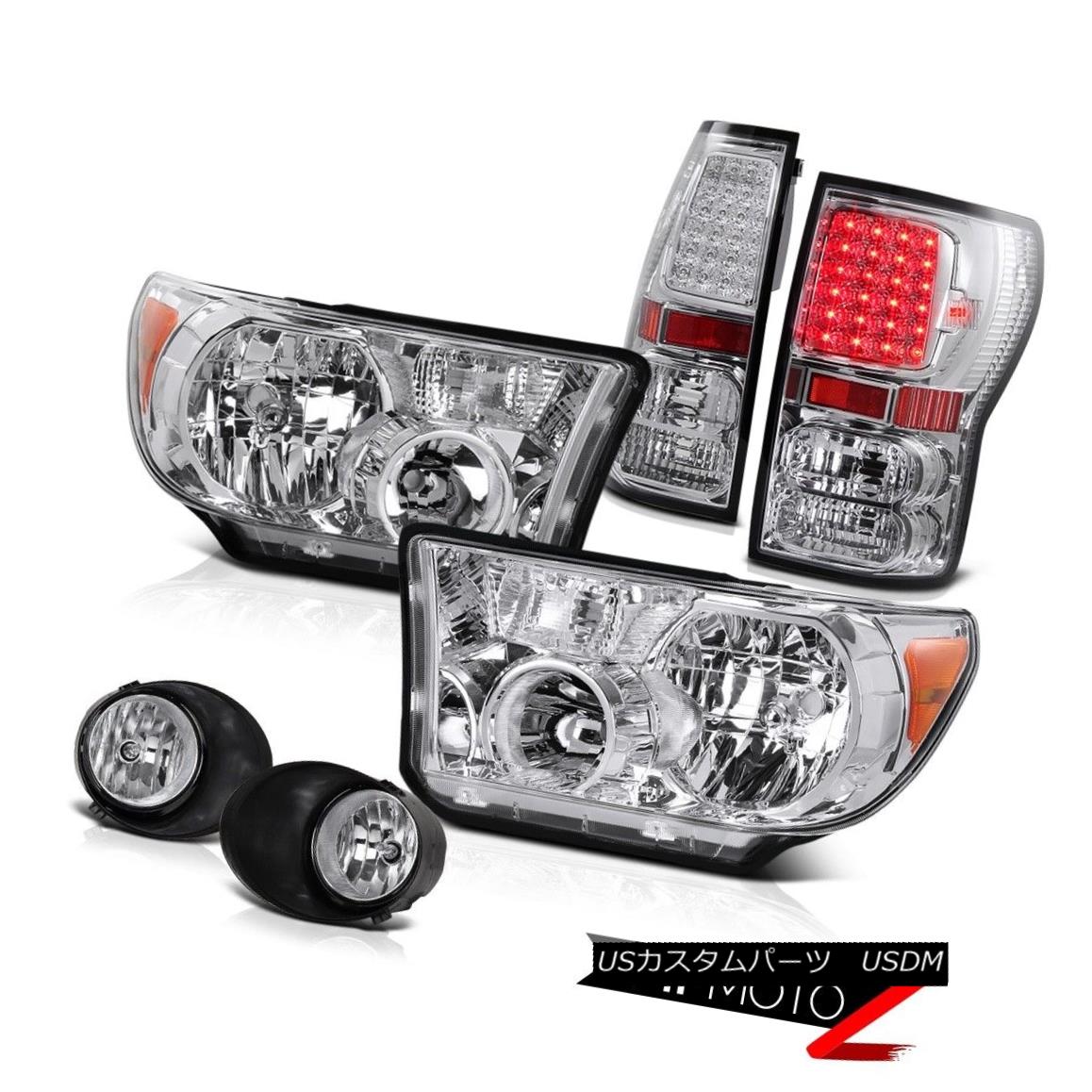 テールライト Tundra 07-13 Crystal Clear L+R Replacement Headlamp+Led Tail Light+Fog Lamp トンドラ07-13クリスタルクリアL + R交換ヘッドランプ+ Ledテールライト+フォグランプ 【並行輸入品】