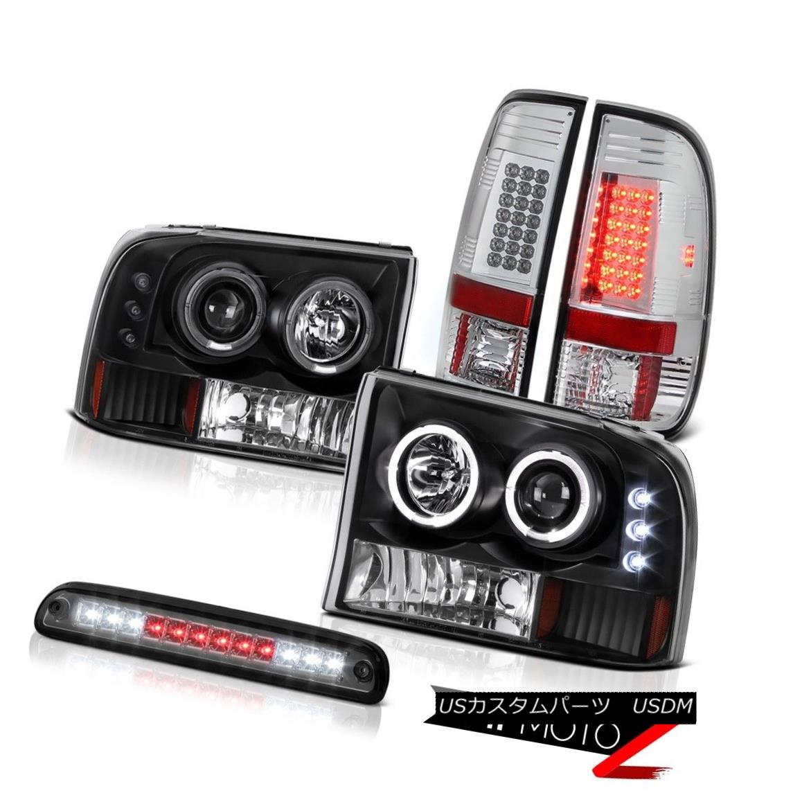 テールライト 2X Angel Eye Headlights High Stop LED Smoke Bulb Tail Lamps 99-04 F250 Lariat 2XエンジェルアイヘッドライトハイストップLEDスモークバルブテールランプ99-04 F250 Lariat 【並行輸入品】