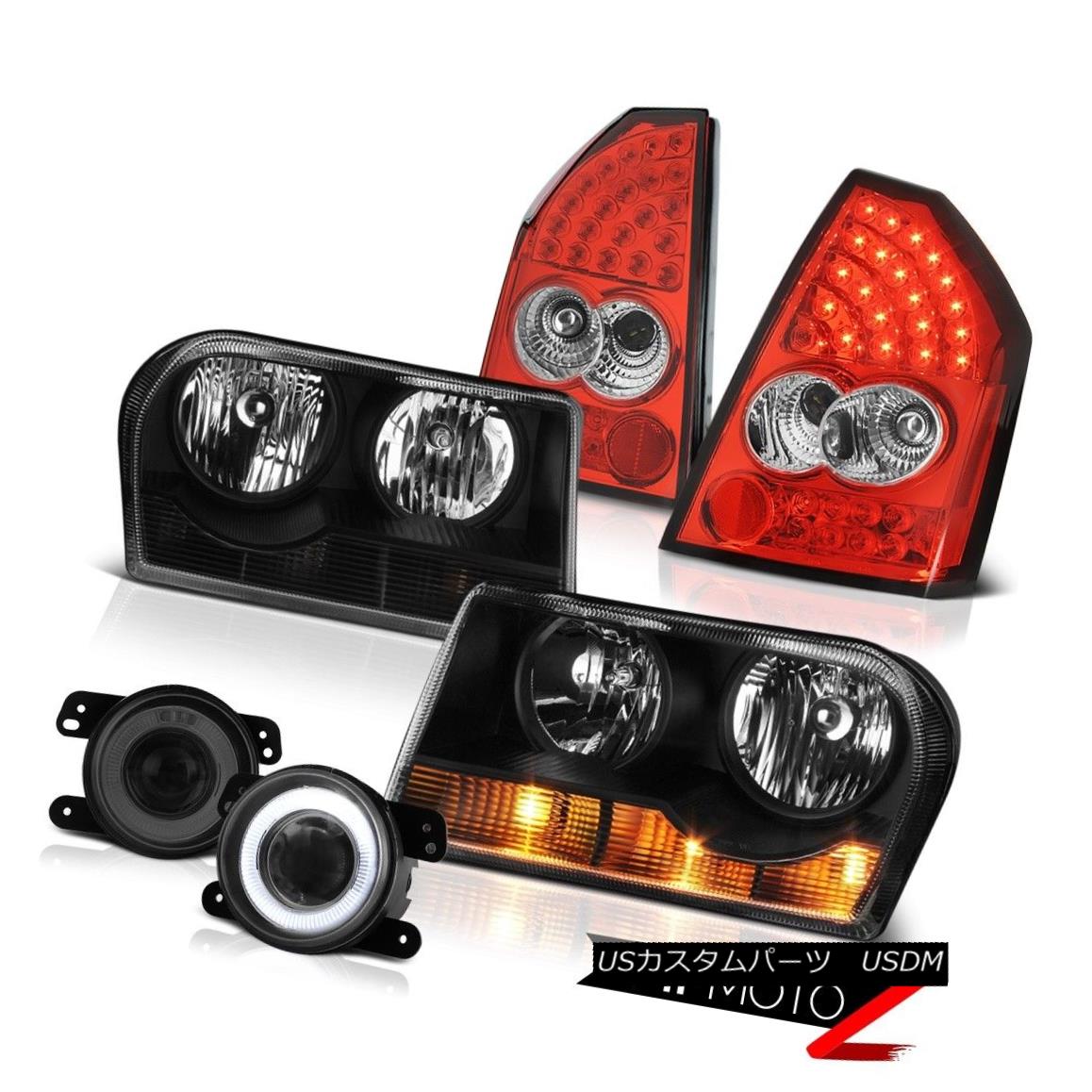 テールライト 2005-2007 Chrysler 300 Limited Clear/Black Headlights LED Taillamps Halo Fog 2005-2007 Chrysler 300 Limitedクリア/ブラックヘッドライトLEDタイルランプHalo Fog 【並行輸入品】