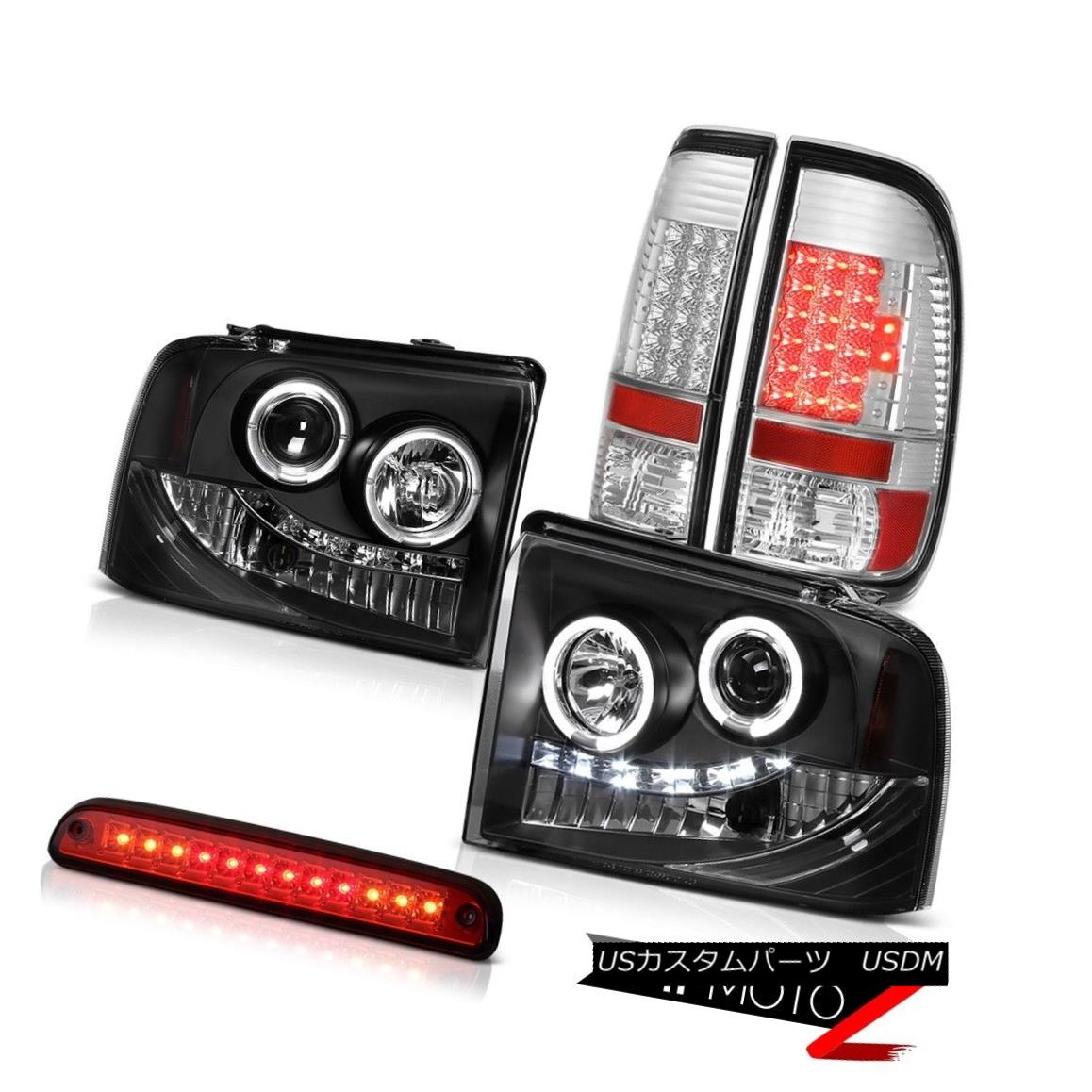 テールライト 2005-2007 F350 5.4L Dual Halo Rim Headlights SMD Tail Lights Roof Brake LED Red 2005-2007 F350 5.4LデュアルハローリムヘッドライトSMDテールライトルーフブレーキLEDレッド 【並行輸入品】