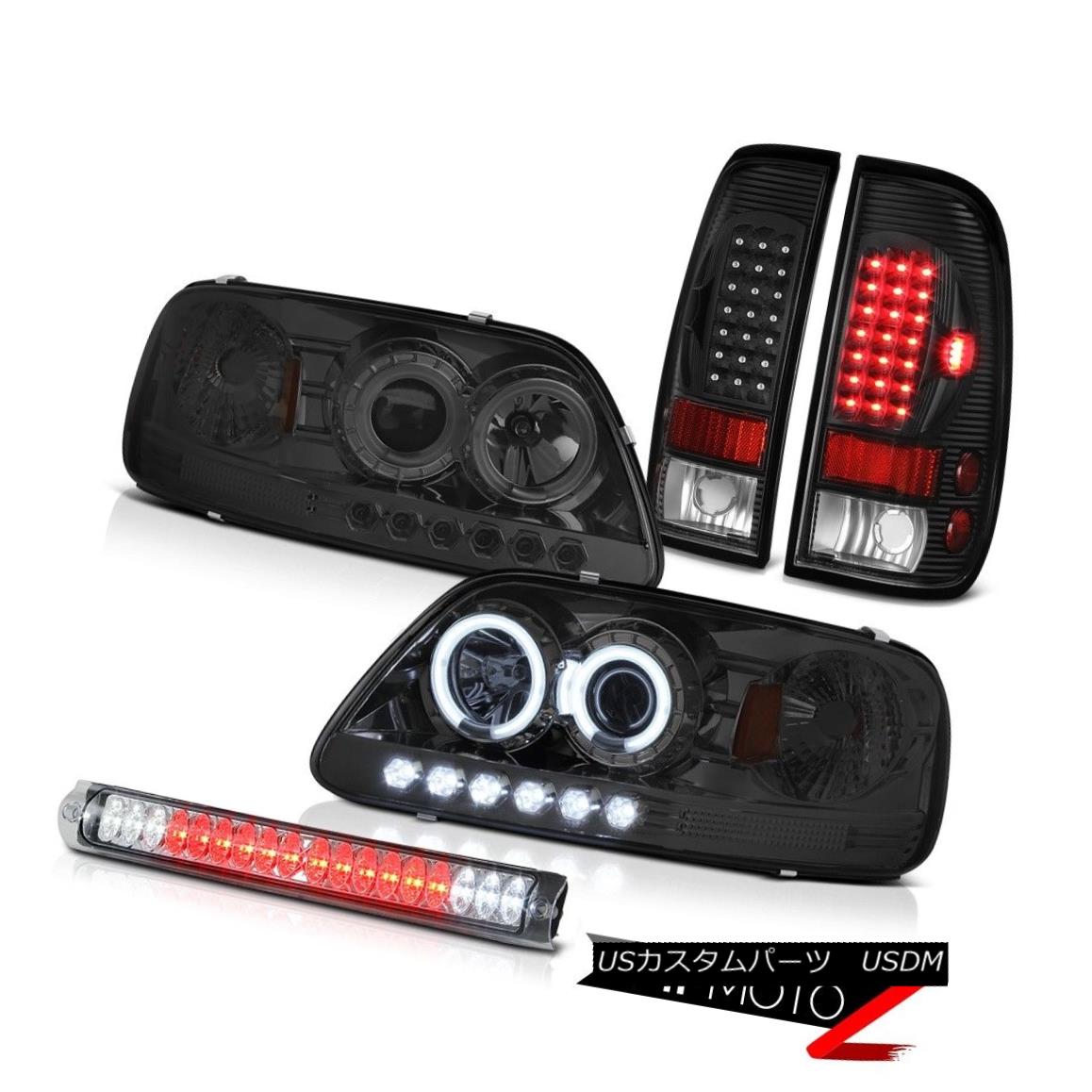 テールライト Fluorescence Halo Rim Headlight Black LED Tail Light Brake Light F150 4.6L 97-03 蛍光ハローリムヘッドライトブラックLEDテールライトブレーキライトF150 4.6L 97-03 【並行輸入品】