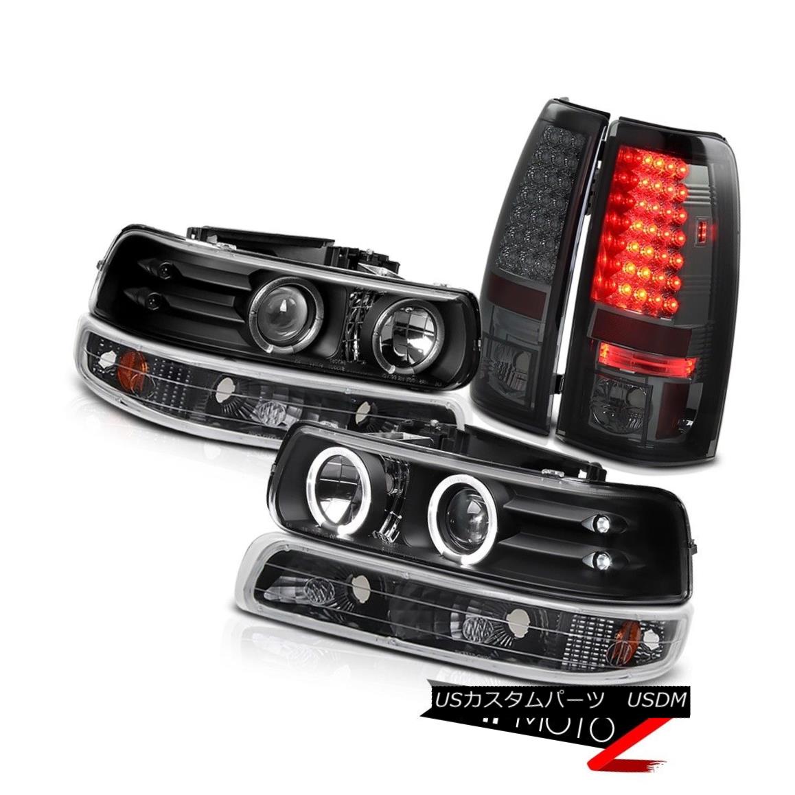 テールライト Black Halo Projector Headlight+Amber Signal+Smoke LED Tail Light 99-02 Silverado ブラックハロープロジェクターヘッドライト+ Ambe r信号+ Smoke LEDテールライト99-02 Silverado 【並行輸入品】