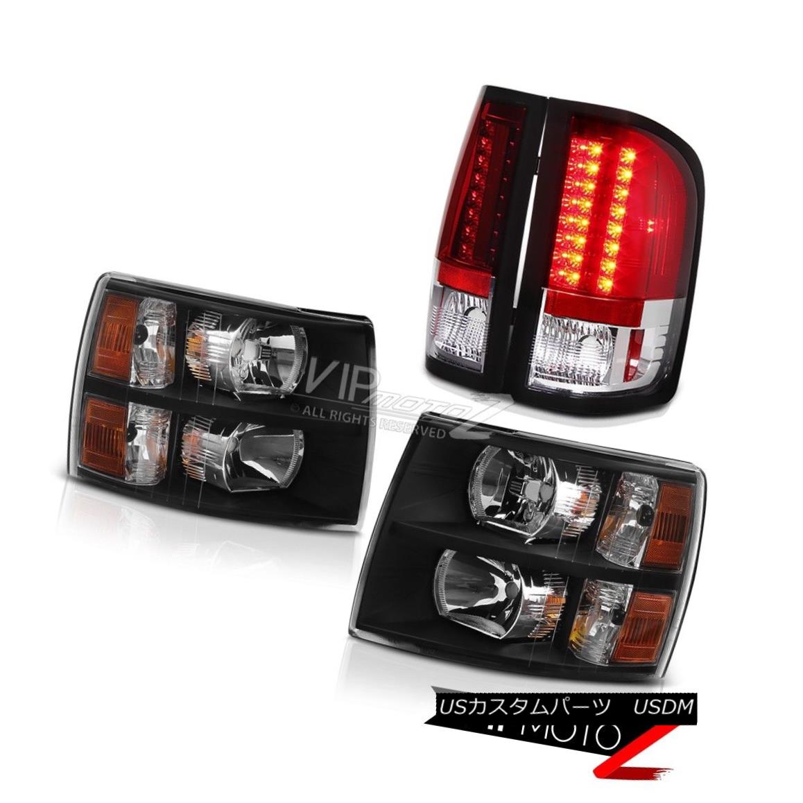テールライト 07-13 Chevy GMT900 Silverado 1500 Pickup Black Diamond Hedlights/LED Tail Lights 07-13シボレーGMT900 Silverado 1500ピックアップブラックダイヤモンドヘッドライト/ LEDテールライト 【並行輸入品】