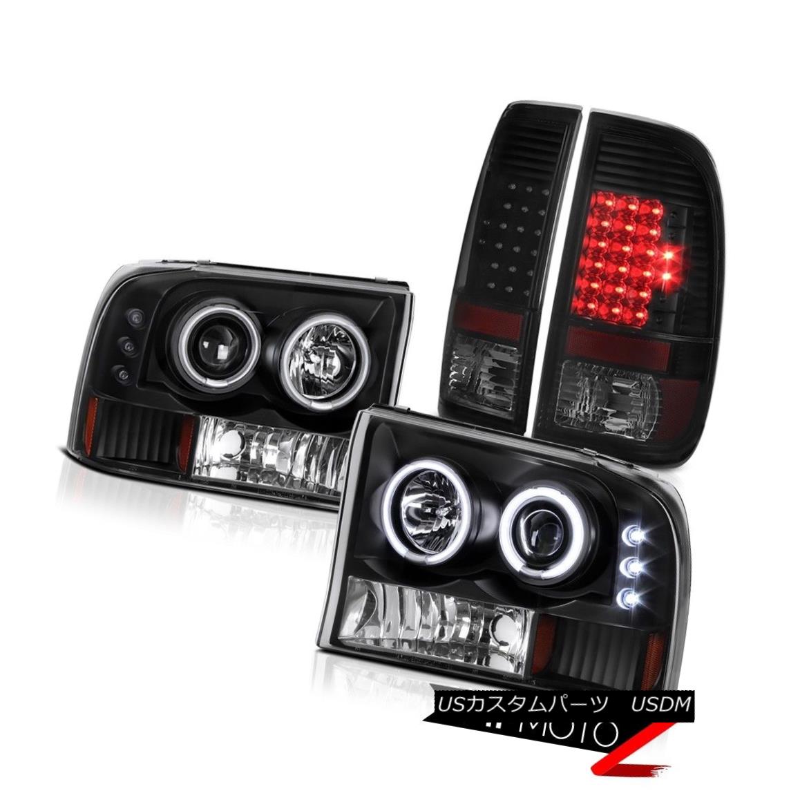 テールライト Black CCFL Projector Headlights Signal LED Bulb Taillights 1999-2004 F350 Lariat ブラックCCFLプロジェクターヘッドライト信号LEDバルブ灯台1999-2004 F350ラリアート 【並行輸入品】