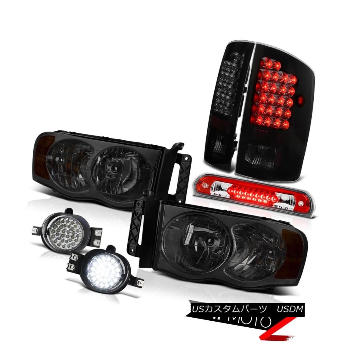 テールライト 02 03 04 05 Dodge Ram Headlights L+R Smoke TailLights L.E.D DRL System 3rd Brake 02 03 04 05ダッジラムヘッドライトL + RスモークテールライトL.E.D DRLシステム第3ブレーキ 【並行輸入品】