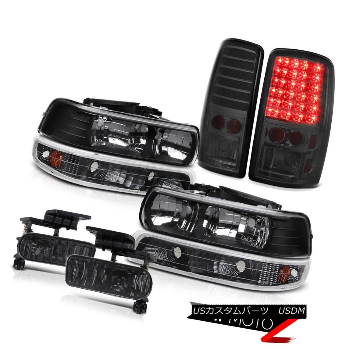 テールライト Black Headlights Parking Tail Lights Smoke Bumper Fog 2001 02 03 04 05 06 Tahoe ブラックヘッドライトパーキングテールライトスモークバンパーフォグ2001 02 03 04 05 06タホ 【並行輸入品】