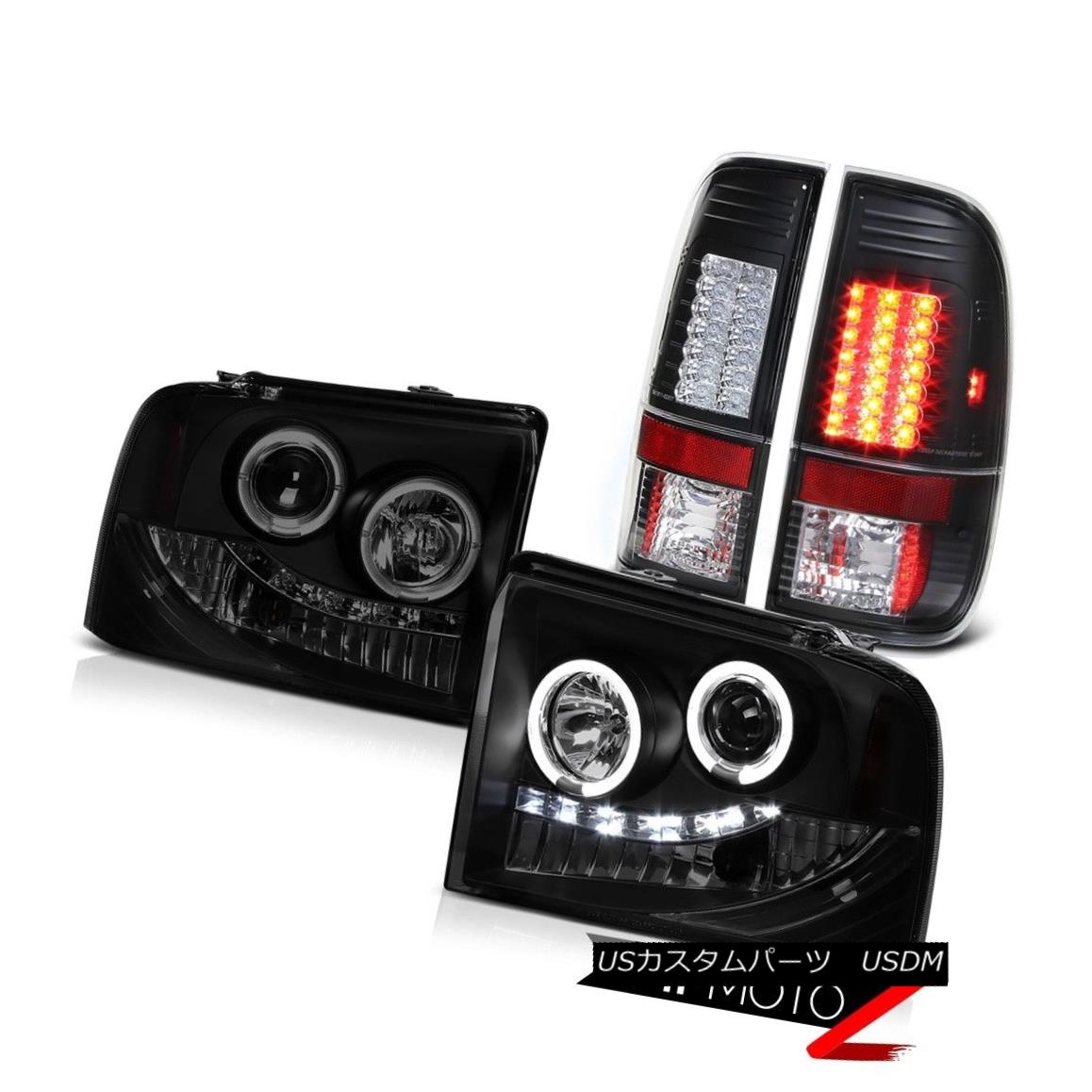 テールライト 05-07 Ford F250 Harley Davidson Projector Angel Eye Headlamp Black LED Tail Lamp 05-07 Ford F250 Harley DavidsonプロジェクターエンジェルアイヘッドランプブラックLEDテールランプ 【並行輸入品】