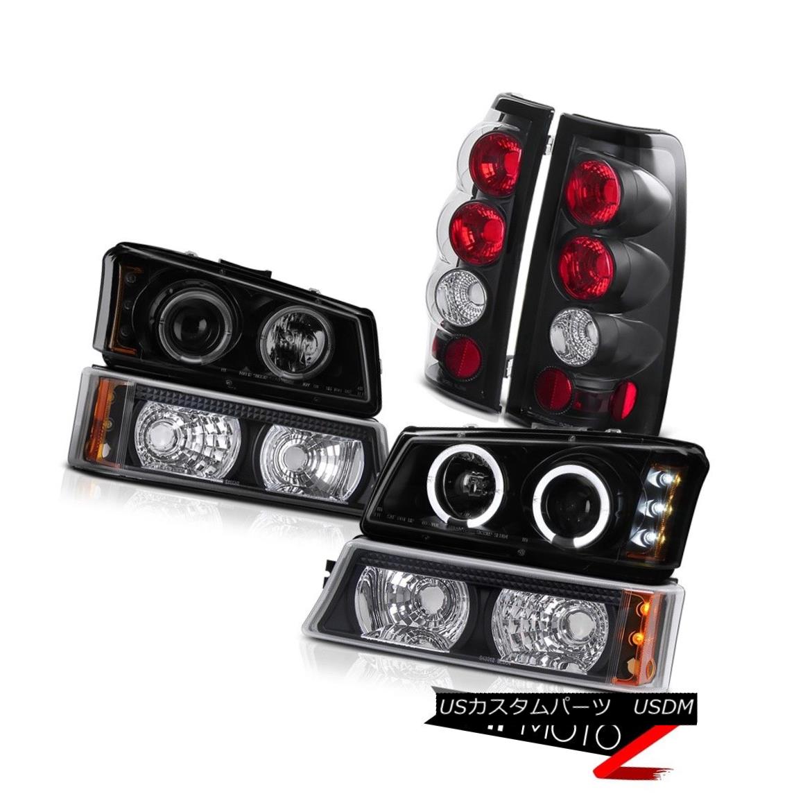 テールライト 03 04 05 06 Silverado 4.3L Smoke Halo LED Headlight Bumper Rear Brake Tail Light 03 04 05 06 Silverado 4.3LスモークハローLEDヘッドライトバンパーリアブレーキテールライト 【並行輸入品】