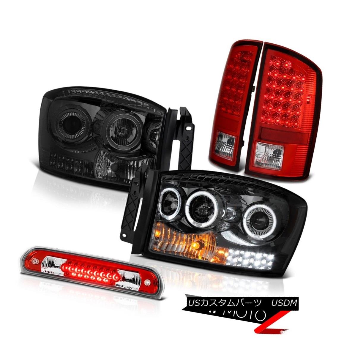 テールライト 2007-2009 Dodge Ram 2500 SLT Headlights 3RD Brake Light Tail Lamps Dual Halo SMD 2007-2009 Dodge Ram 2500 SLTヘッドライト3RDブレーキライトテールランプデュアルヘロSMD 【並行輸入品】