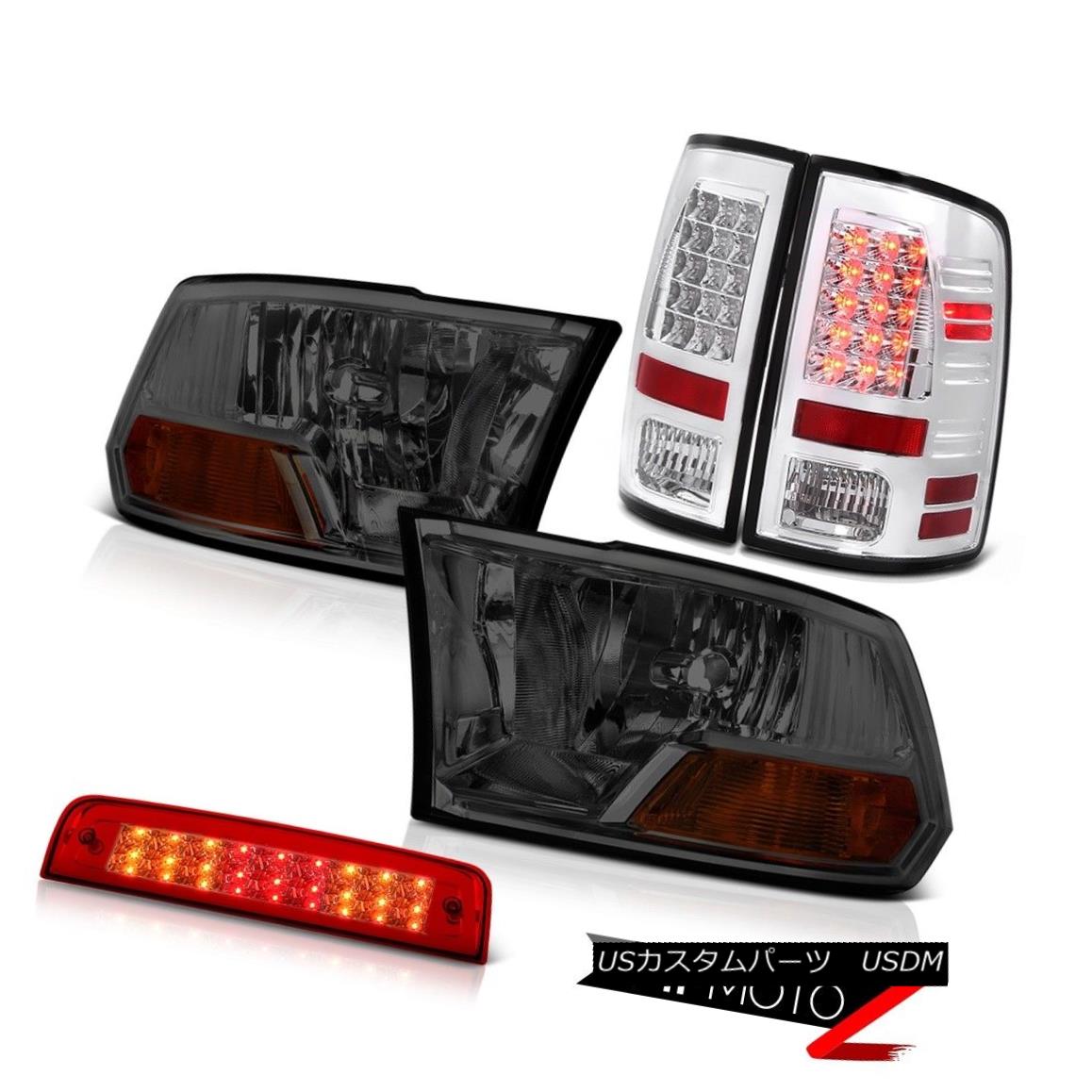 テールライト 09-18 Ram 1500 6.7L High Stop Lamp Tail Lights Graphite Smoke Headlights LED SMD 09-18ラム1500 6.7LハイストップランプテールライトグラファイトスモークヘッドライトLED SMD 【並行輸入品】