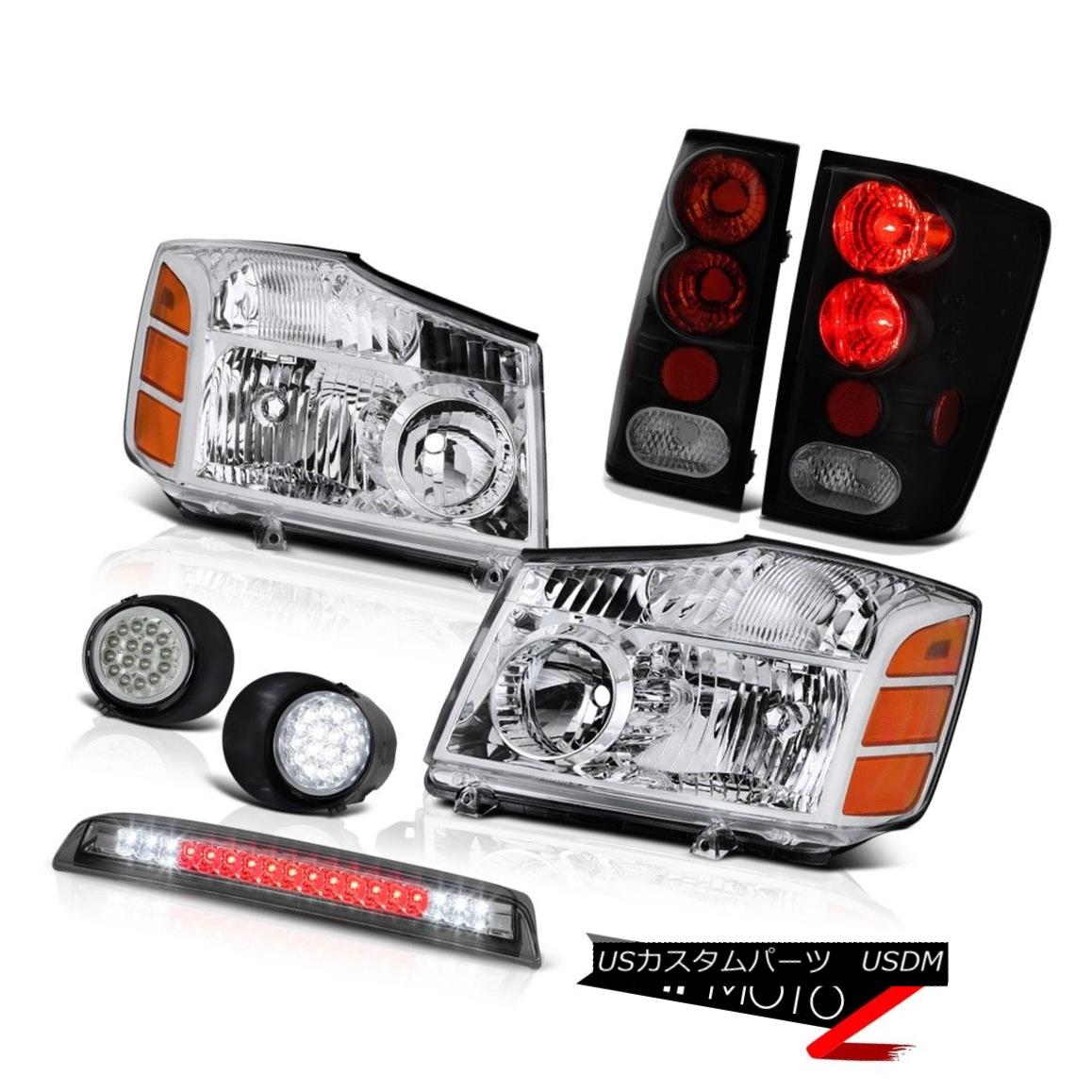テールライト For 04-15 Titan Pro-4X Chrome Headlamps LED Driving Foglights High Stop Smoke 04-15 Titan Pro-4X Chromeヘッドランプ用LED駆動用フォグライトハイストップスモーク 【並行輸入品】