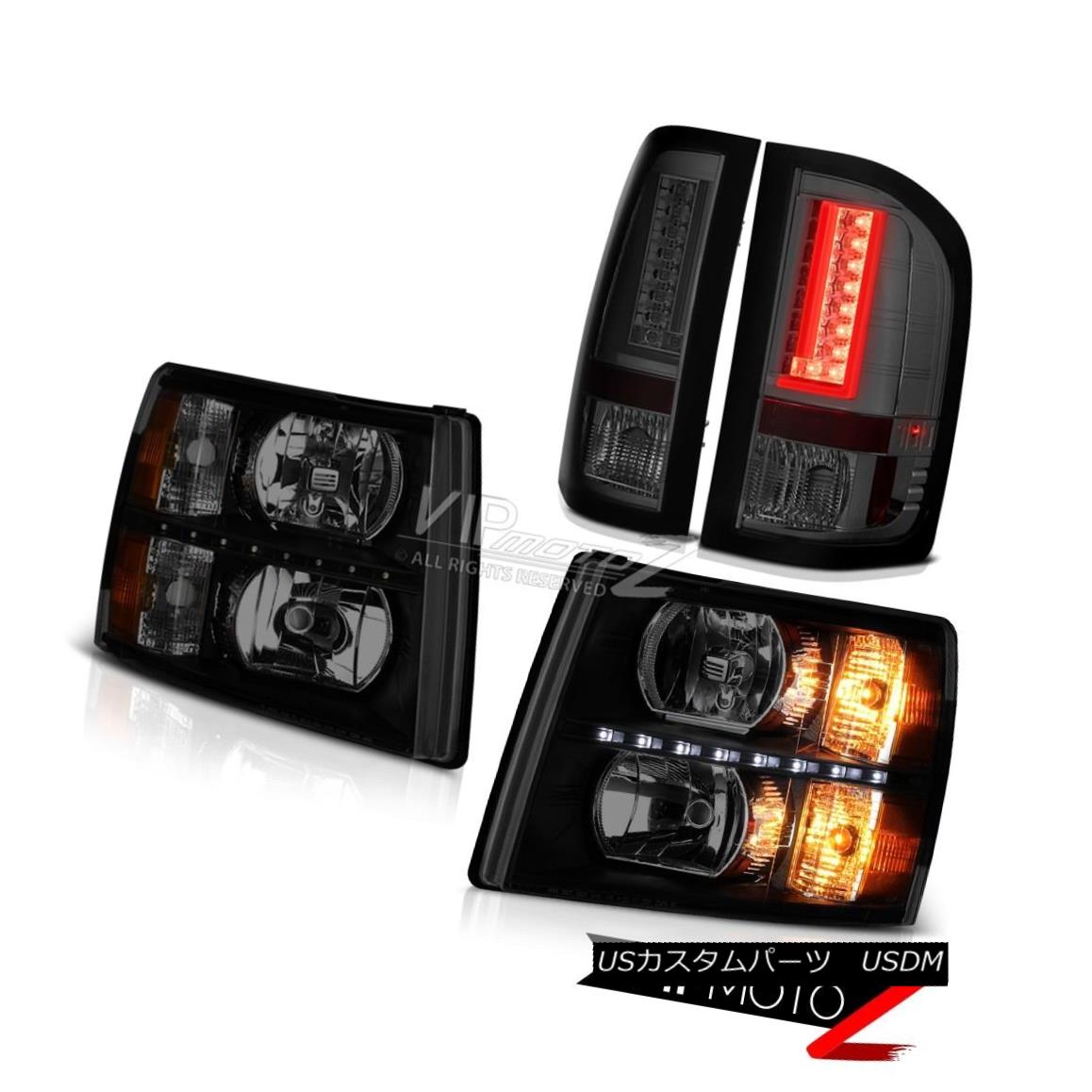 テールライト 07-13 Silverado LT Taillamps Headlights LED DRL Crystal Prism Bar \