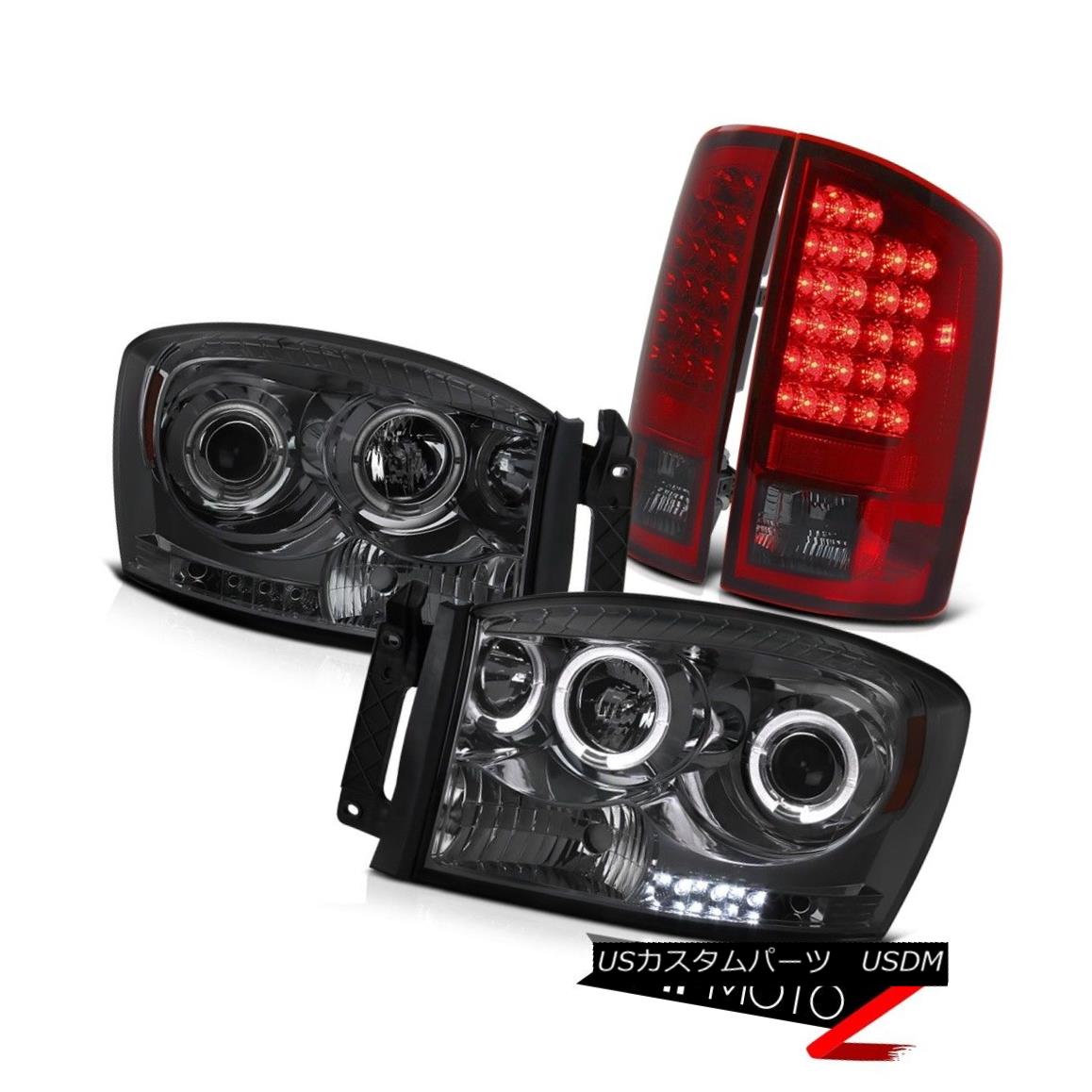 テールライト Smoke HaLo Projector Headlight+Black LED Taillamp Assembly 2006 Dodge RAM Pickup Smoke HaLoプロジェクターヘッドライト+ブラック k LEDテールランプアセンブリ2006ダッジRAMピックアップ 【並行輸入品】