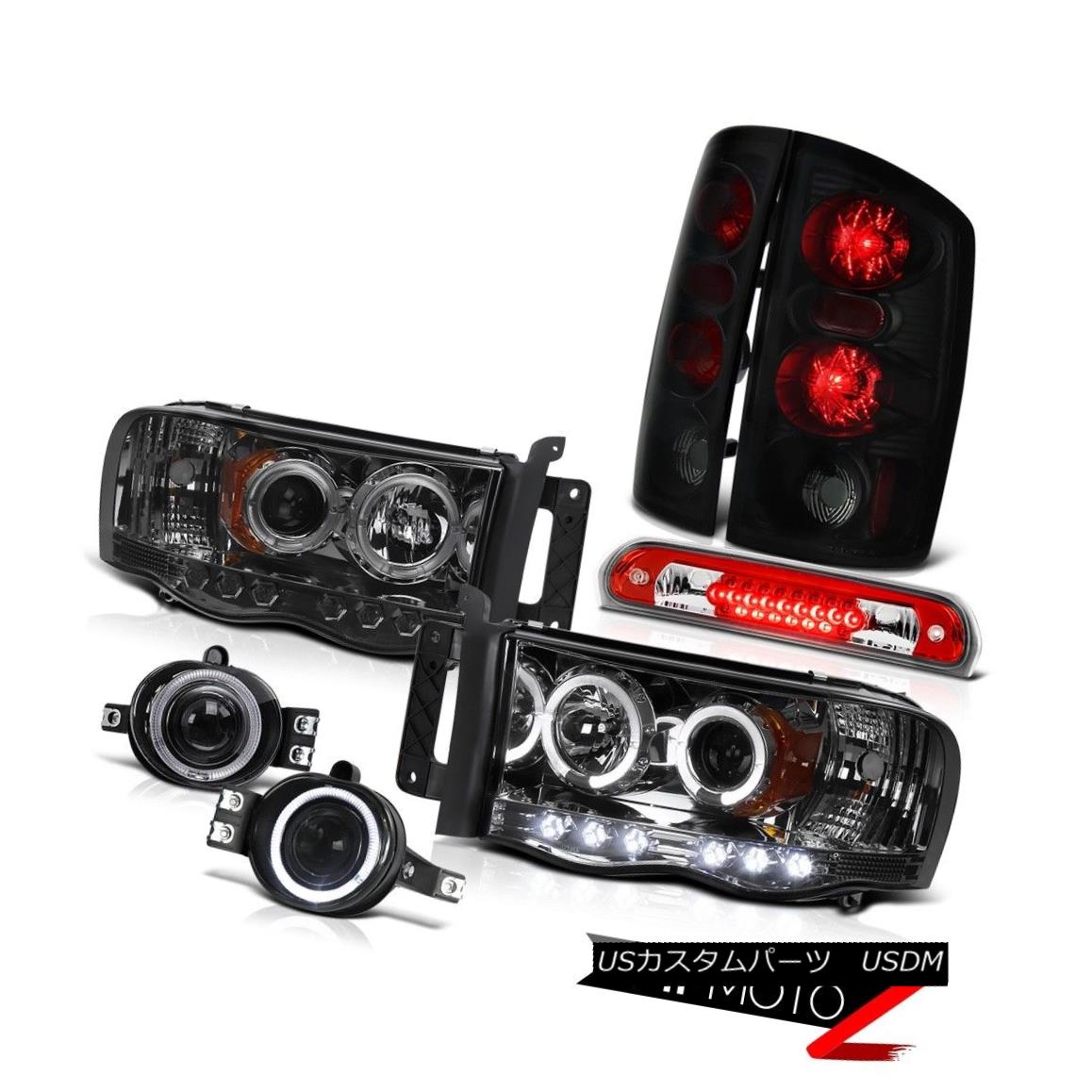 テールライト 2002-2005 Ram Hemi Headlight Halo DRL LED Smoke Tail Light Chrome Fog Roof Brake 2002-2005 Ram HemiヘッドライトHalo DRL LEDスモークテールライトクロームフォグルーフブレーキ 【並行輸入品】