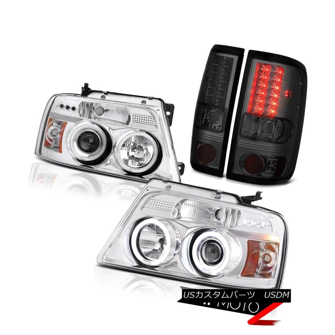 テールライト 2004-2008 Ford F150 XLT Crystal Clear Headlights Smoked Tail Lamps SMD Newest 2004-2008フォードF150 XLTクリスタルクリアヘッドライトスモークテールランプSMD最新 【並行輸入品】