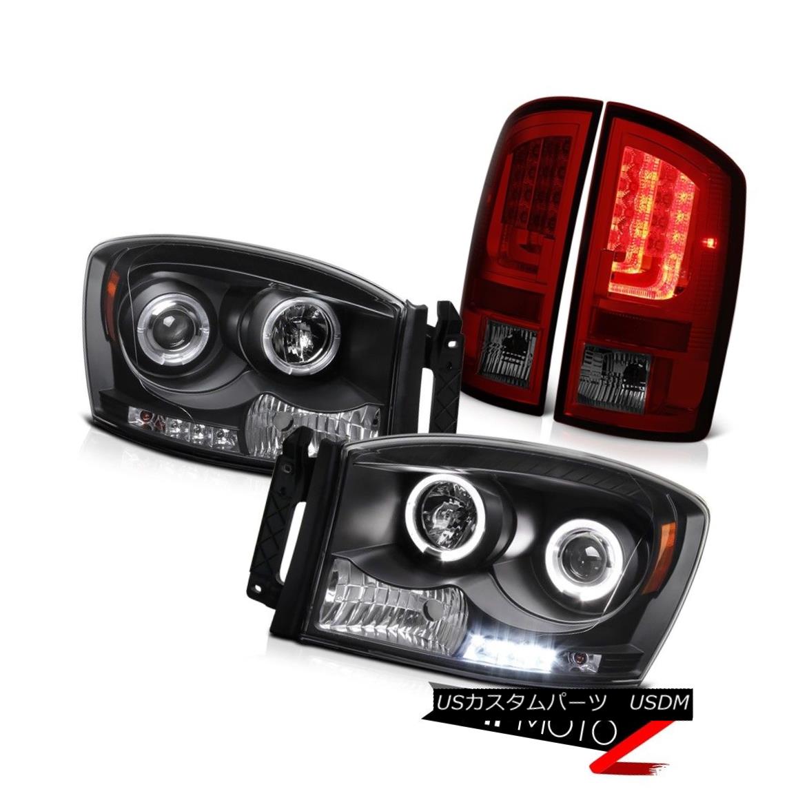テールライト 07-08 Dodge Ram 2500 5.9L Rear Brake Lights Projector Headlamps LED Dual Halo 07-08 Dodge Ram 2500 5.9LリアブレーキライトプロジェクターヘッドランプLEDデュアルヘイロー 【並行輸入品】