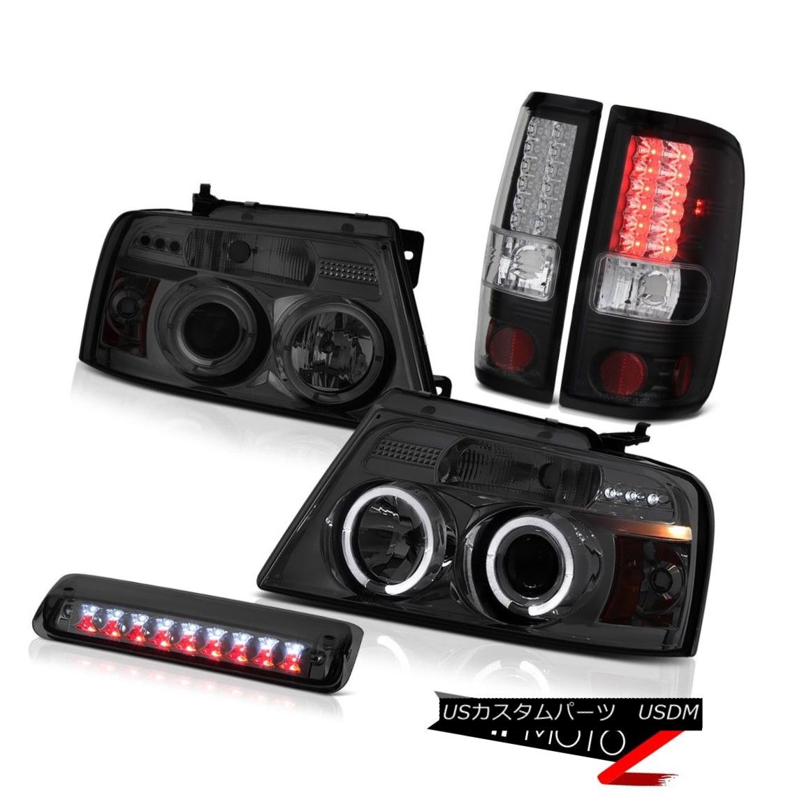 テールライト 2004-2008 Ford F150 FX4 3RD Brake Light Headlamps Black Tail Lamps Halo Rim SMD 2004-2008フォードF150 FX4 3RDブレーキライトヘッドランプブラックテールランプハローリムSMD 【並行輸入品】