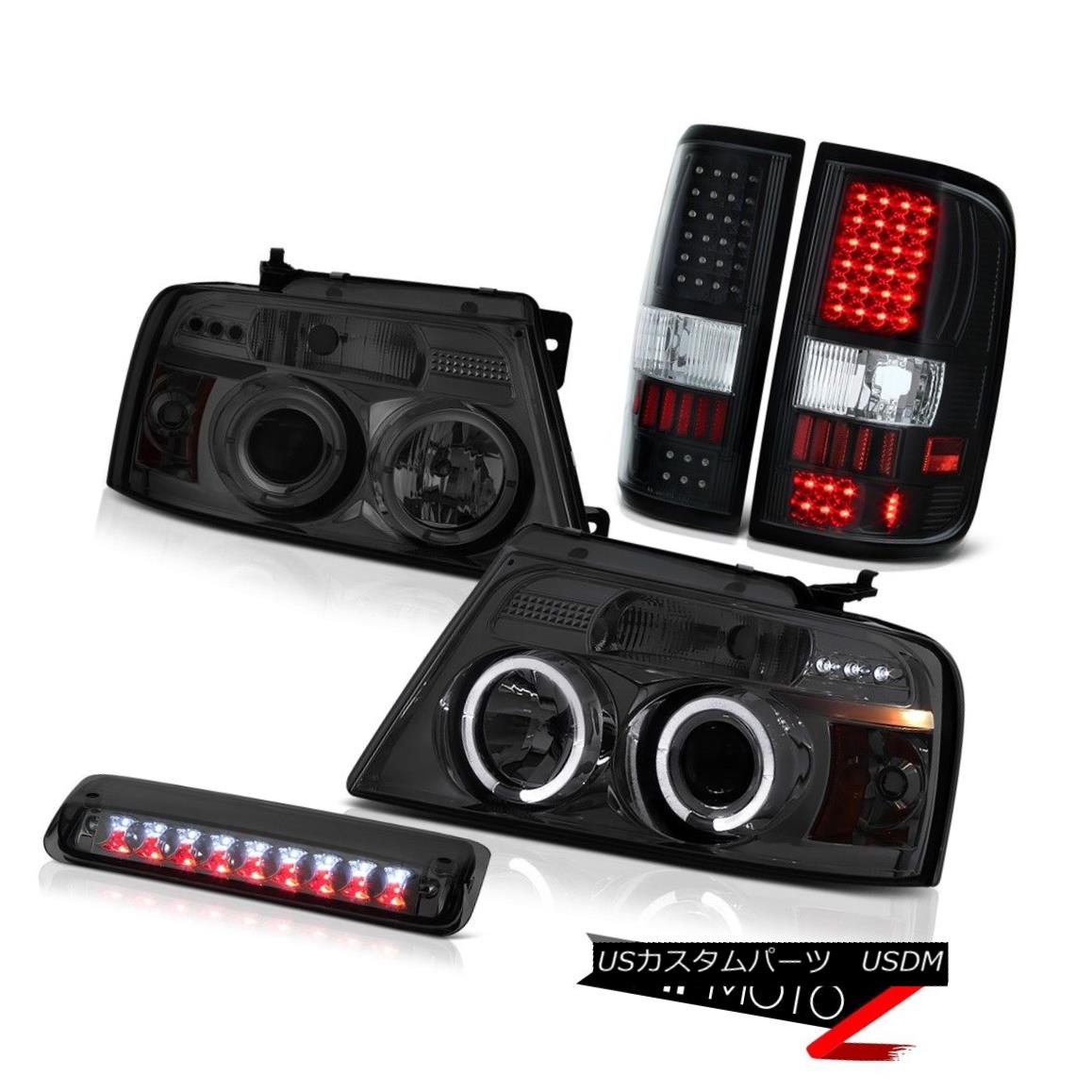 テールライト 2004-2008 Ford F150 FX4 Roof Brake Lamp Black Tail Lamps Headlamps Angel Eyes 2004-2008フォードF150 FX4ルーフブレーキランプブラックテールランプヘッドランプエンジェルアイズ 【並行輸入品】