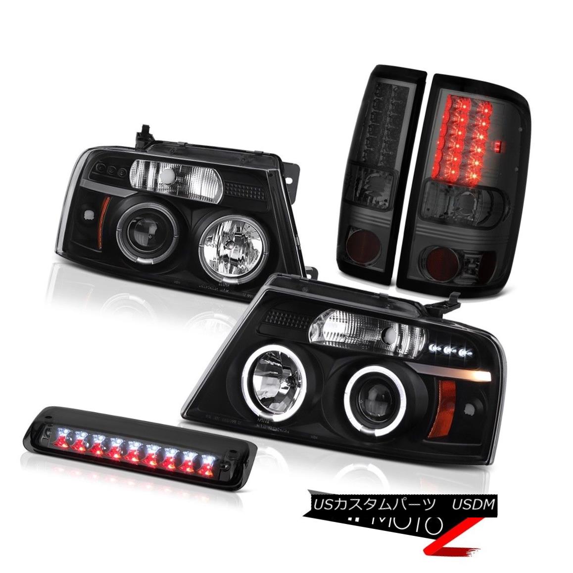 テールライト 2004-2008 Ford F150 FX4 3RD Brake Lamp Black Headlamps Rear Lights Angel Eyes 2004-2008フォードF150 FX4 3RDブレーキランプブラックヘッドランプリアライトエンジェルアイズ 【並行輸入品】