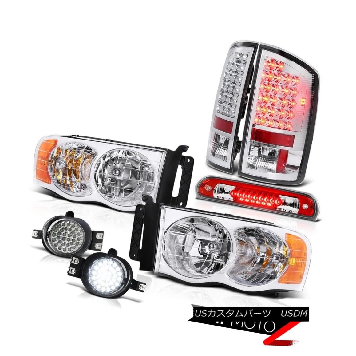テールライト 02-05 Ram 3500 Chrome Headlamps LED Tail Lights D.R.L Fog Roof Brake Red LEDs 02-05 Ram 3500クロームヘッドランプLEDテールライトD.R.Lフォグルーフブレーキ赤色LED 【並行輸入品】