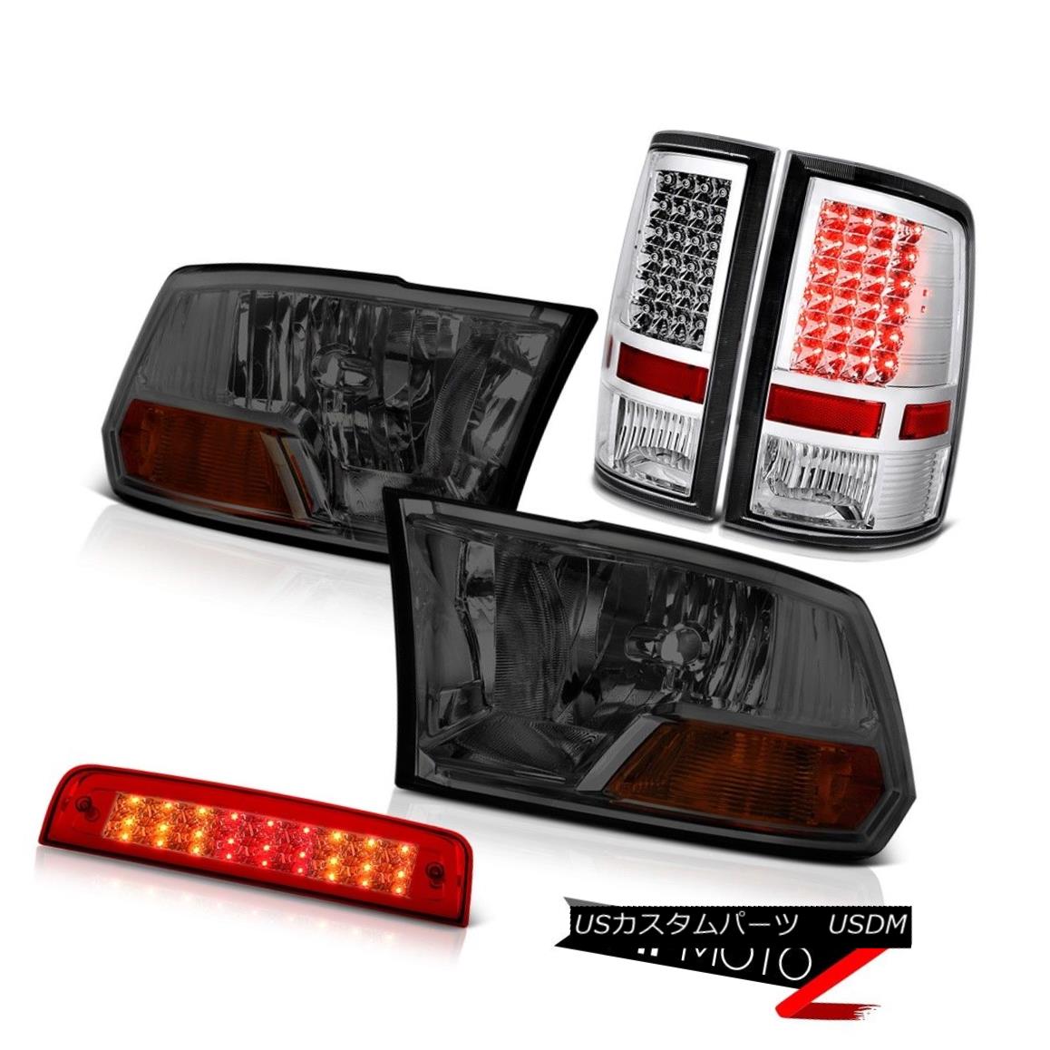 テールライト 2010-2018 Ram 2500 5.7L Roof Brake Light Euro Clear Taillights Smokey Headlights 2010-2018 Ram 2500 5.7Lルーフブレーキライトユーロクリアテールライトスモークヘッドライト 【並行輸入品】
