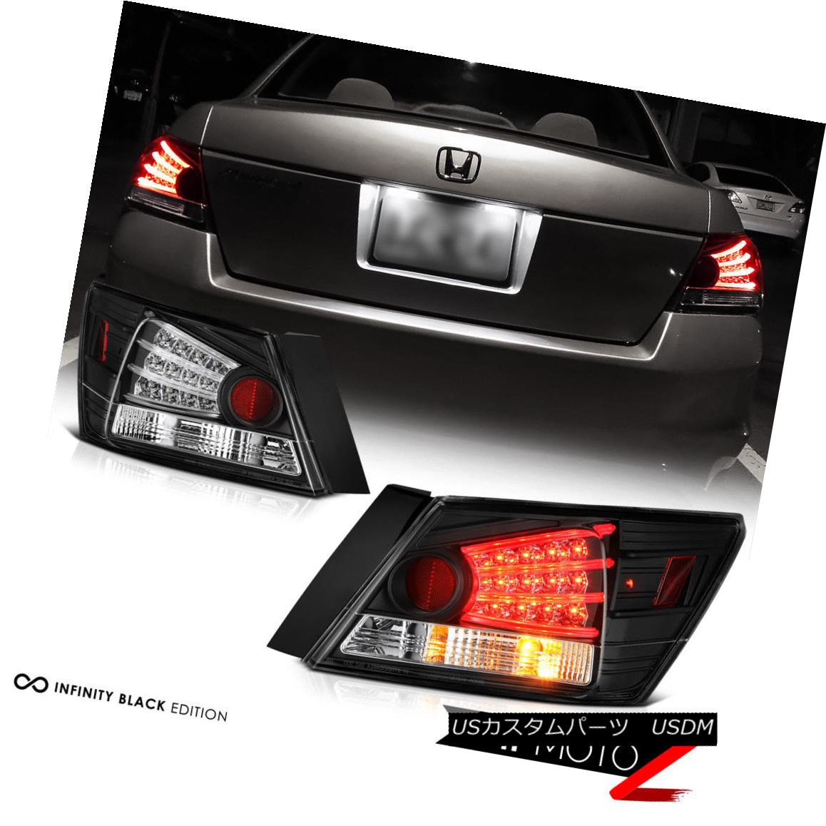 テールライト Honda Accord 08-12 CP2/CP3 DX LX EX SE 4DR LED Black Tail Light Rear Brake Lamp ホンダアコード08-12 CP2 / CP3 DX LX EX SE 4DR LEDブラックテールライトリアブレーキランプ 【並行輸入品】