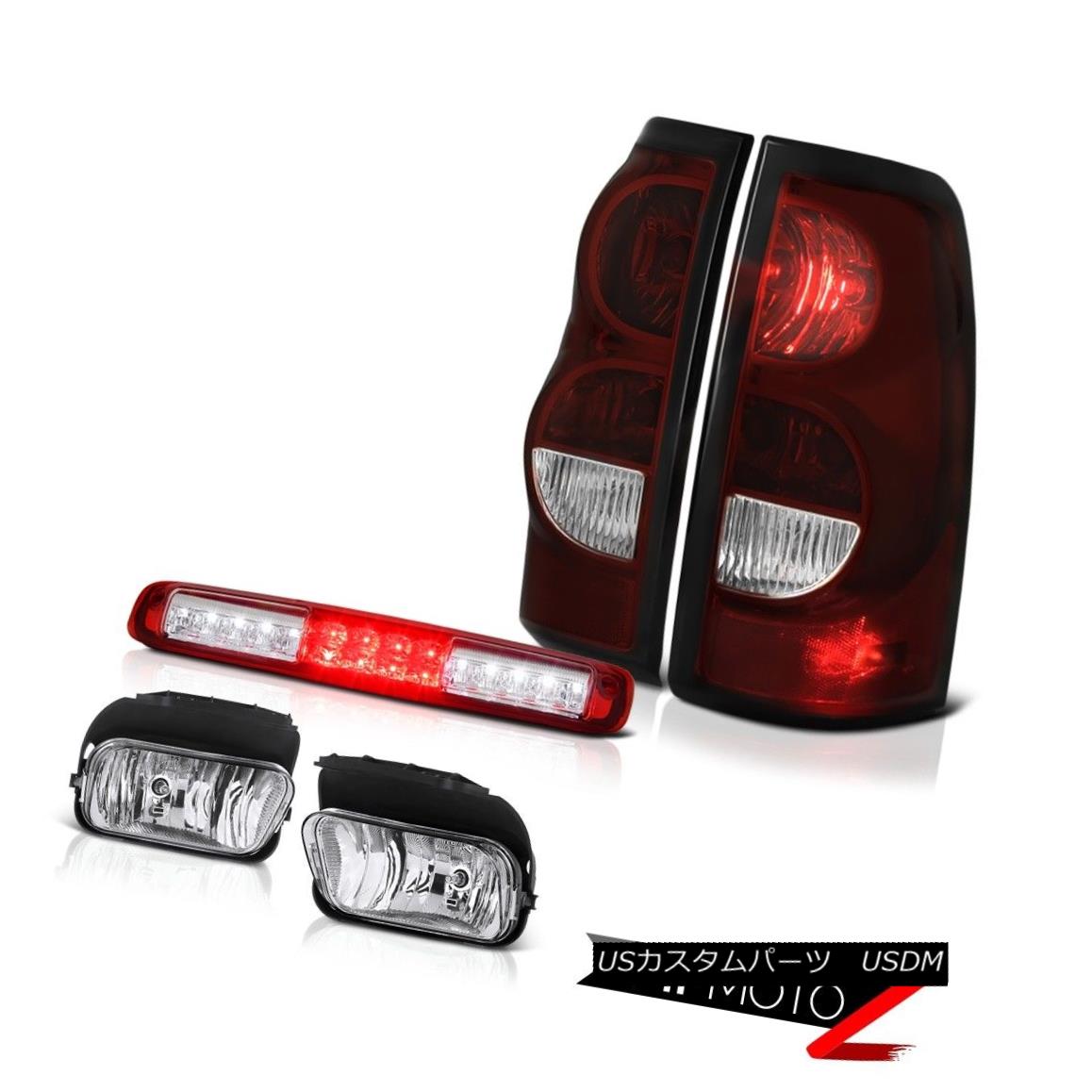 テールライト 2003-2006 Silverado 2500Hd Roof Brake Light Fog Lamps Smoked Red Taillights LED 2003-2006シルバラード2500HdルーフブレーキライトフォグランプスモークレッドティアライトLED 【並行輸入品】