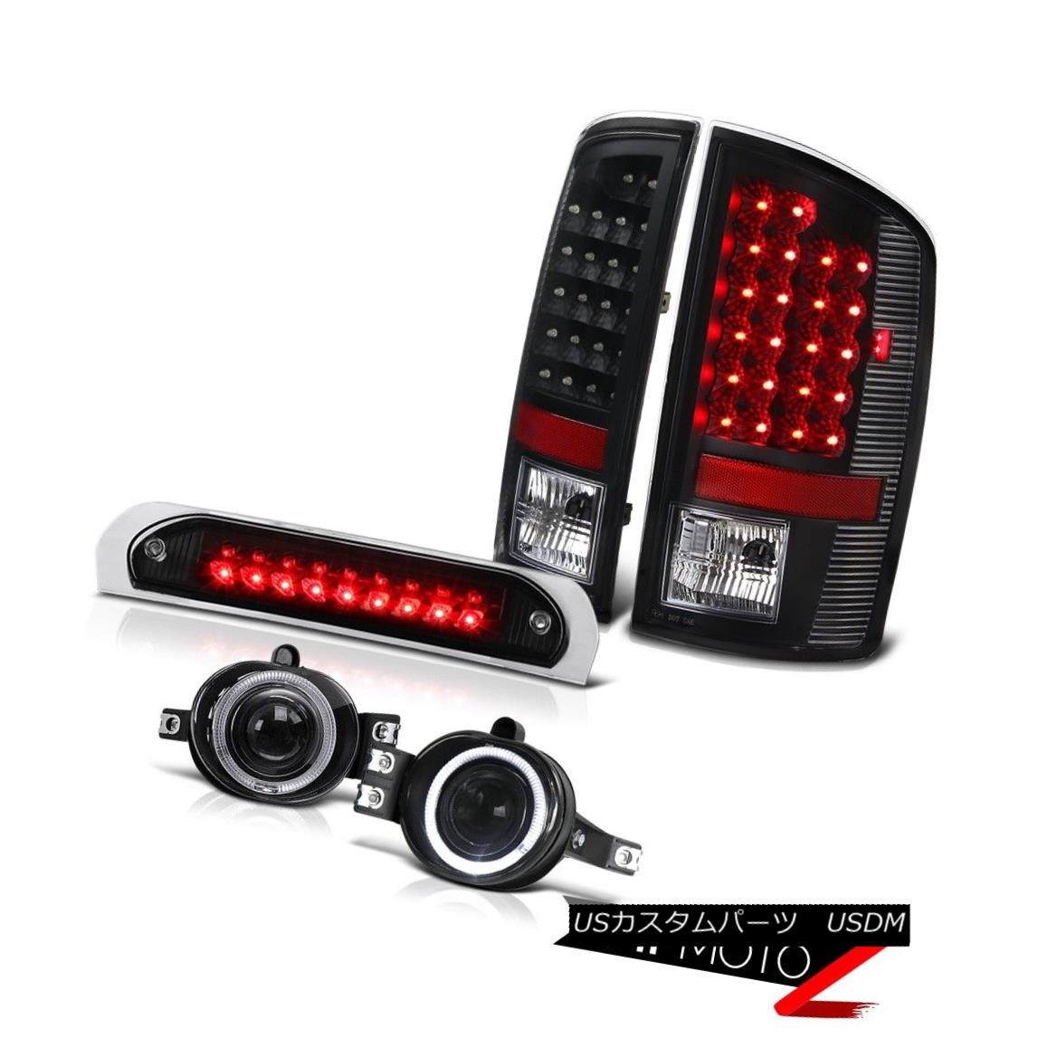 テールライト Bright LED Tail Lights Projector Foglamps Black 3rd Brake 2002-2005 Dodge Ram 明るいLEDテールライトプロジェクターフォグランプブラック第3ブレーキ2002-2005 Dodge Ram 【並行輸入品】