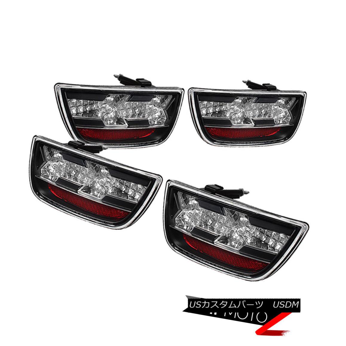 テールライト 2010-2013 Chevy Camaro 4xPCS LED Black DIY Tail Lights Lamps Rear Brake Pair 2010-2013シボレーカマロ4xPCS LEDブラックDIYテールライトランプリアブレーキペア 【並行輸入品】