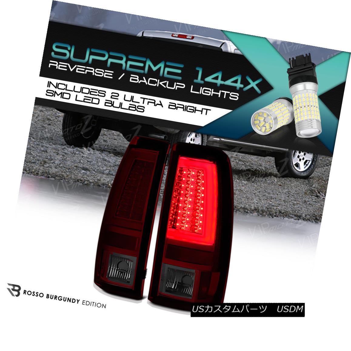 テールライト Full SMD Backup [ROSSO BURGUNDY} FiBer Optic L.E.D Tail Lights 03-06 Silverado フルSMDバックアップ[ROSSO BURGUNDY] FiBer Optic L.E.Dテールライト03-06シルバラード 【並行輸入品】