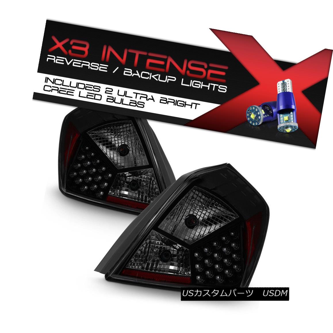 テールライト !CREE LED REVERSE! Fits 2007-2009 Nissan Altima 4DR Black Smoke LED Tail Lights ！クリーLED逆転！ 2007?2010年の日産アルティマ4DRブラックスモークLEDテールライトに適合 【並行輸入品】