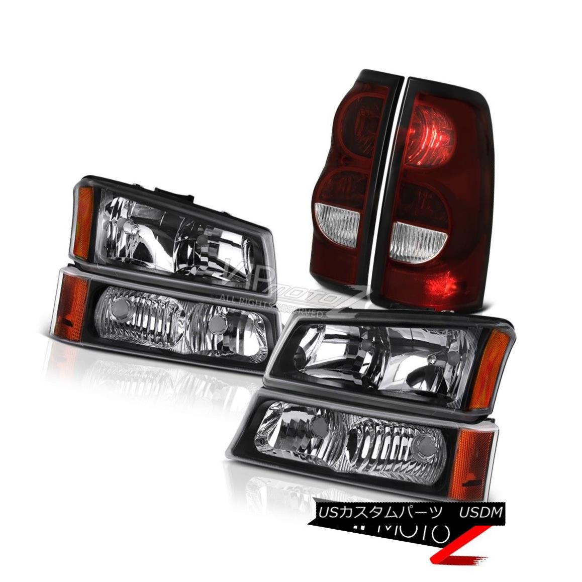 テールライト 03-06 Chevy Silverado 2500Hd Rear Brake Lamps Black Headlamps Oe Style Assembly 03-06 Chevy Silverado 2500HdリアブレーキランプブラックヘッドランプOeスタイルアセンブリ 【並行輸入品】