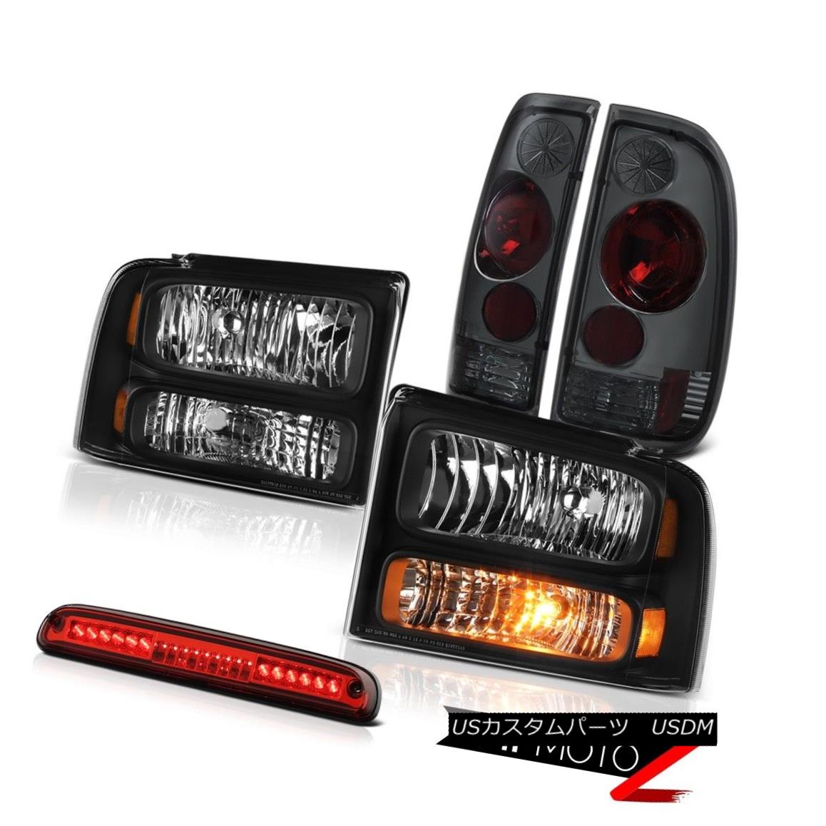 テールライト 2005 2006 2007 Ford F450 Black Headlights Smoke Rear Tail Lights 3rd Brake Red 2005年2006 2007 Ford F450ブラックヘッドライトスモークリアテールライト3rdブレーキレッド 【並行輸入品】
