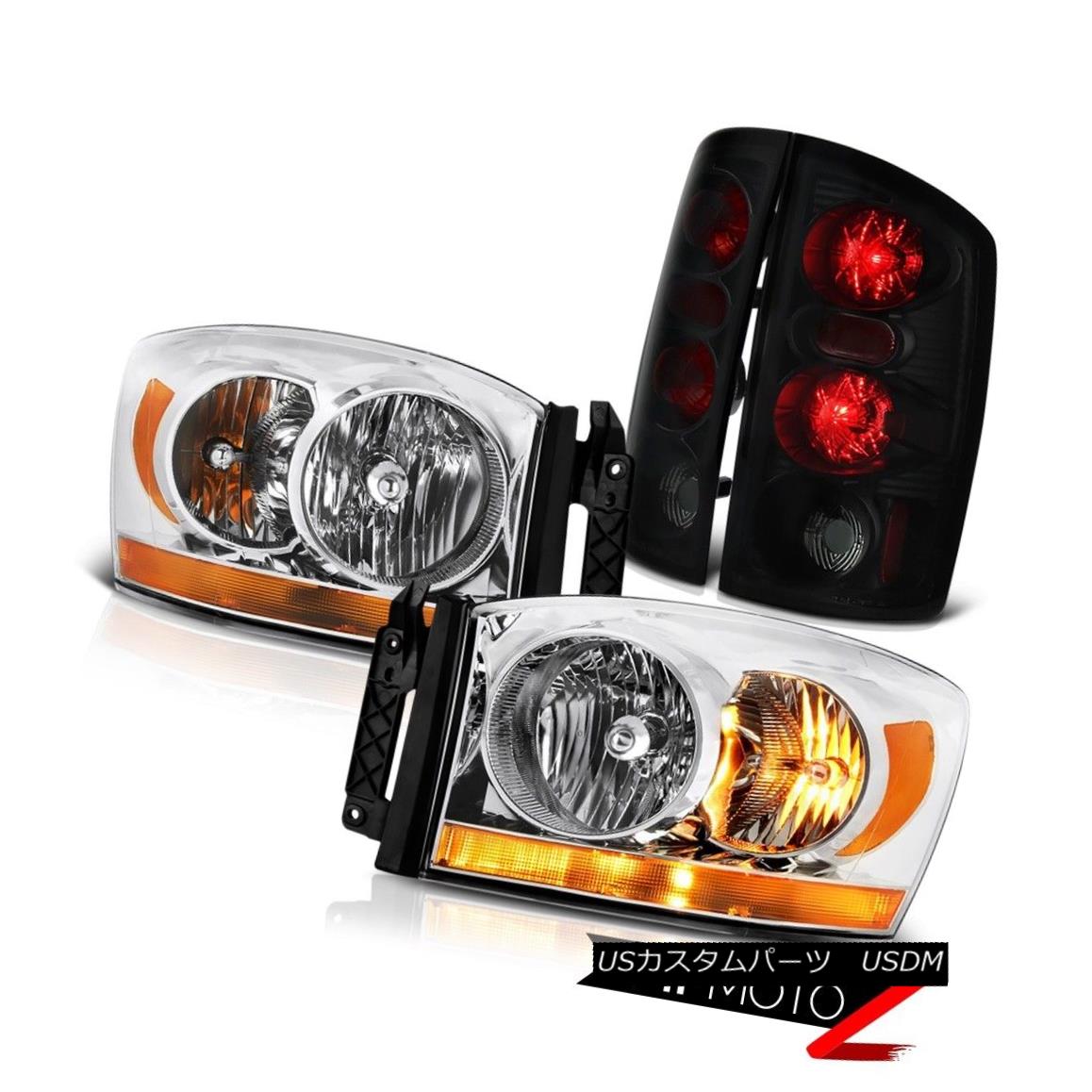 テールライト 2006 Ram 2500 Clear Chrome Headlights Darkest Smoke Taillights Euro Replacement 2006 Ram 2500クリアクロームヘッドライトダークスモークスモークテイルライトユーロ交換 【並行輸入品】