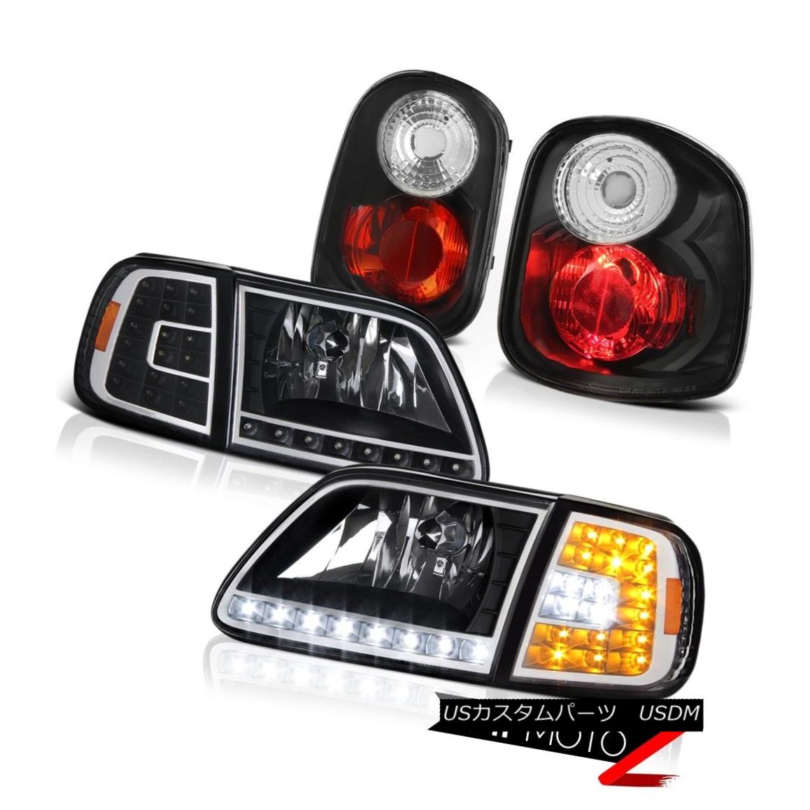 テールライト DRL Corner+Headlamps Black Tail Lamps LH+RH 2001-2003 Ford F150 Flareside 5.4L DRLコーナー+ヘッドラム psブラックテールランプLH + RH 2001-2003フォードF150フラレイド5.4L 【並行輸入品】
