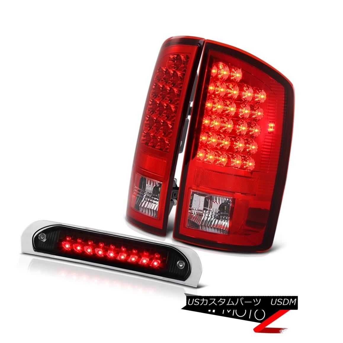 テールライト RED Brake LED Tail Lights Black Third Brake Cargo Roof Light 02-05 Ram PowerTech REDブレーキLEDテールライトブラック第3ブレーキ貨物屋根照明02-05 Ram PowerTech 【並行輸入品】